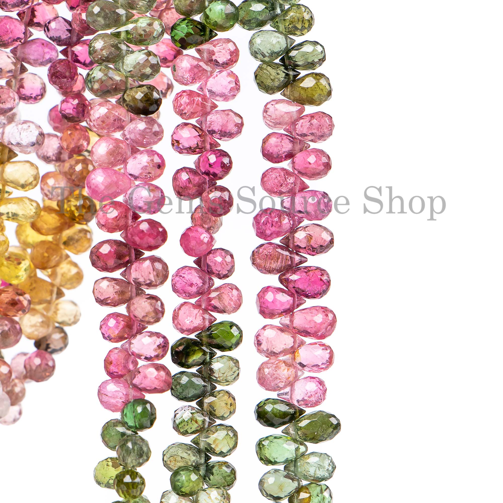 Multi Tourmaline Beads, Tourmaline Faceted Beads, Faceted Drop Beads, Wholesale Beads