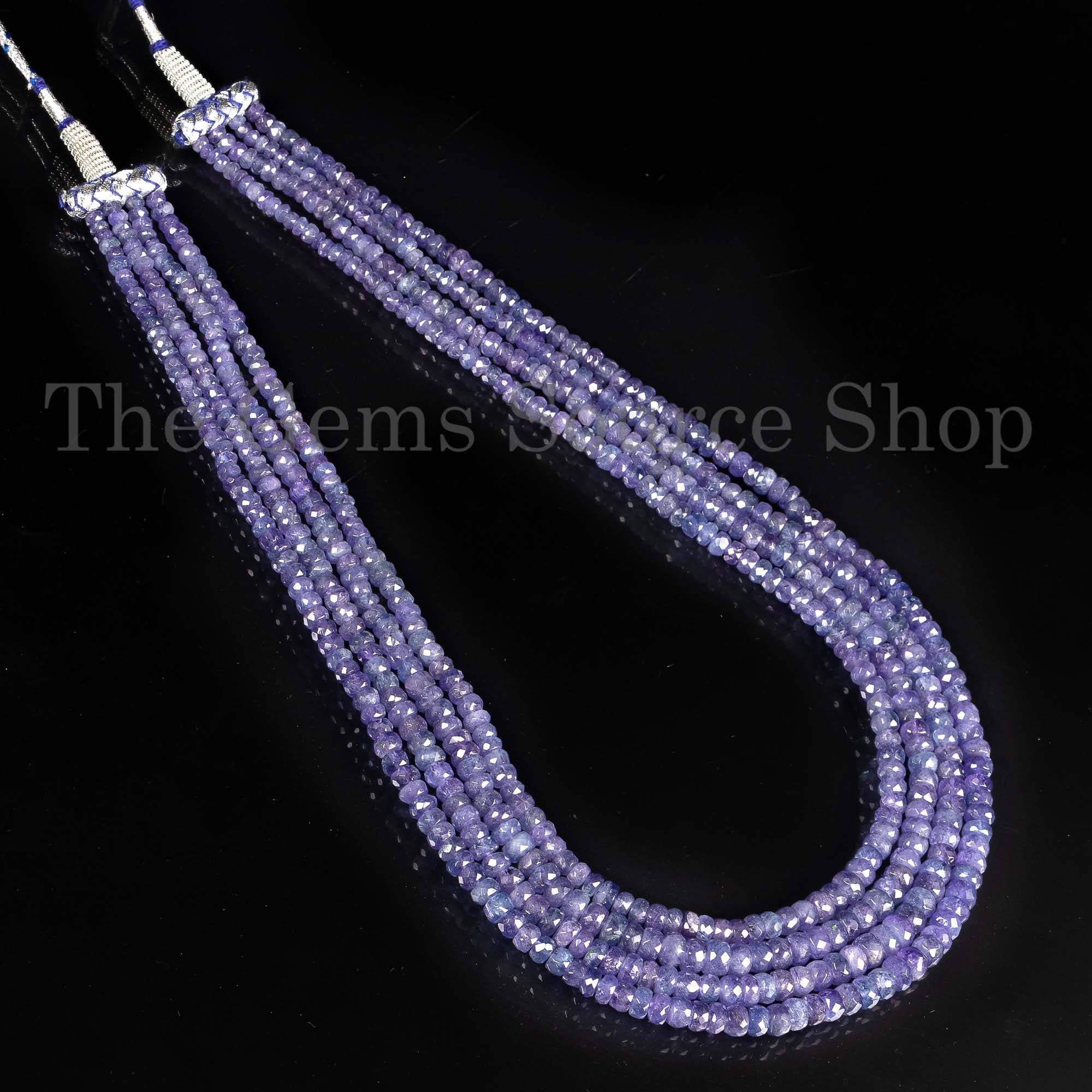 Tanzanite Beads Necklace, Tanzanite Faceted Necklace, Tanzanite Rondelle Beads Necklace