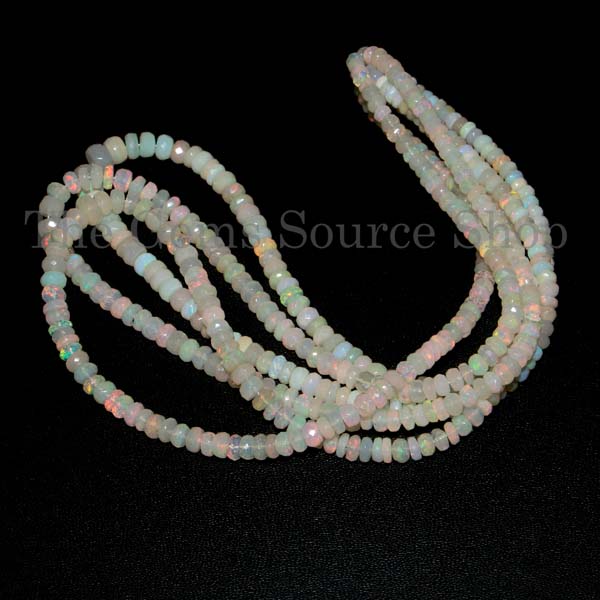 Ethiopian Opal Faceted Rondelle Beads, Ethiopian Opal Rondelle Beads, Opal Faceted Beads, Ethiopian Opal Beads, Opal Beads