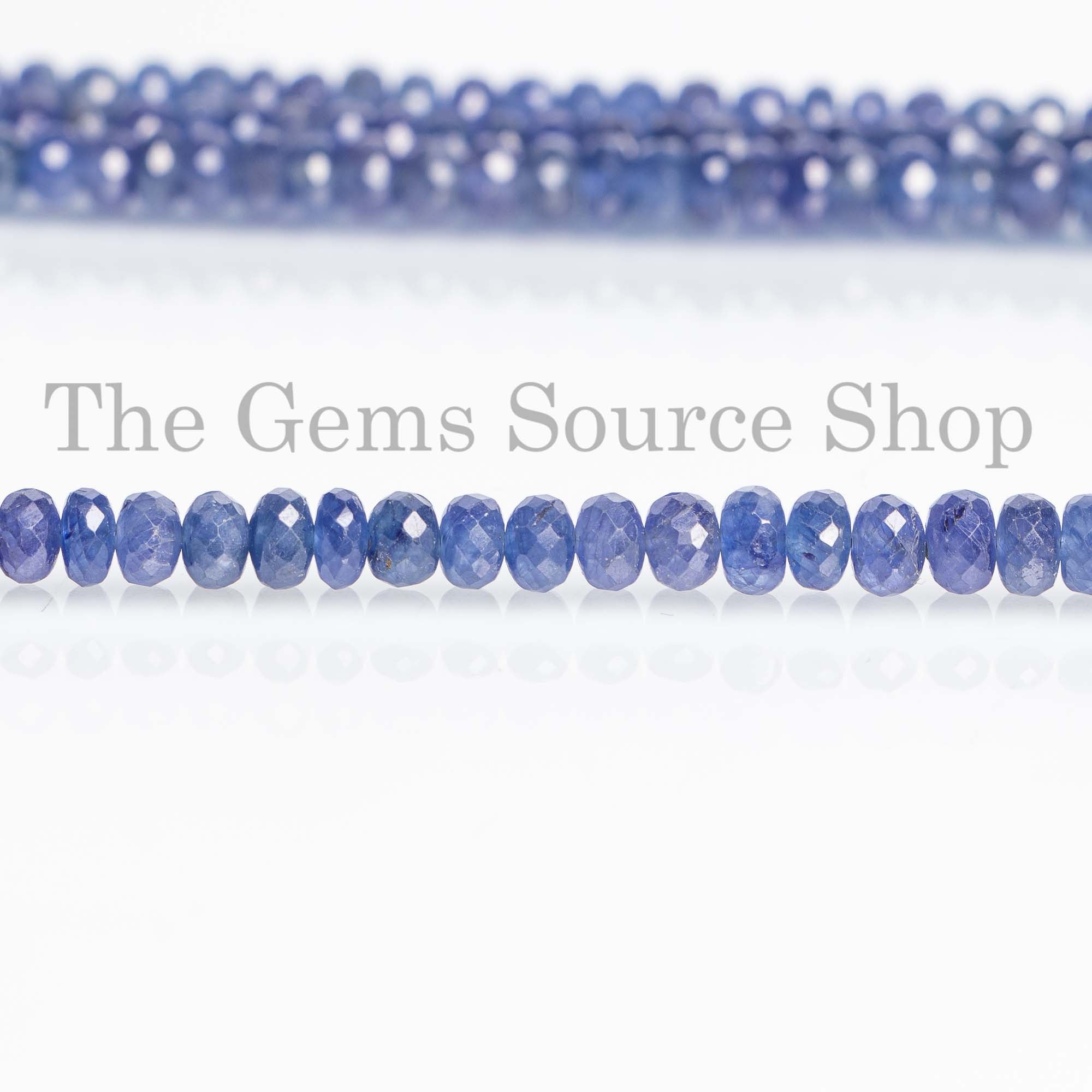 Blue Sapphire Beads Necklace, Sapphire Faceted Beads Necklace, Sapphire Rondelle Beads Necklace