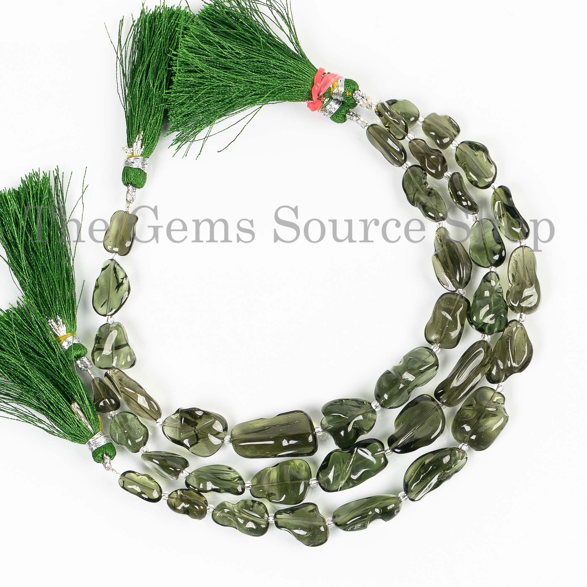 Natural Moldavite Beads, Moldavite Smooth Nugget, 6x10-10x20mm Moldavite Gemstone Beads, Moldavite Strand, Smooth Nugget Beads, Fancy Beads
