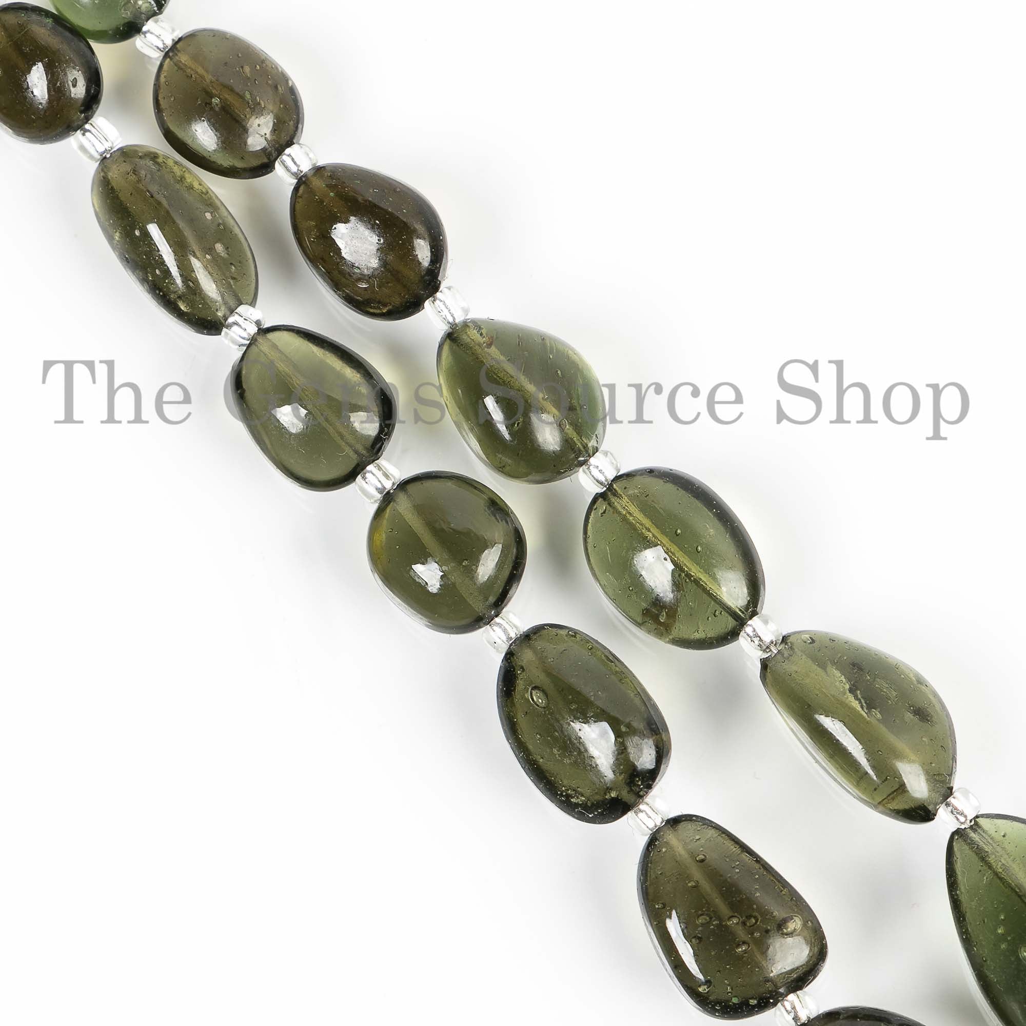 6x8-12x16mm Natural Moldavite Nugget Beads, Moldavite Gemstone Nuggets, Smooth Moldavite Beads, Moldavite Strand, Fancy Nugget Beads