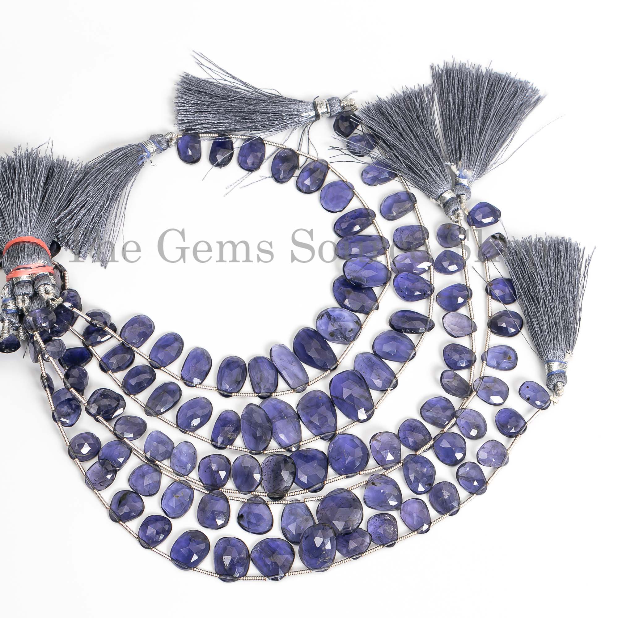 Iolite Faceted Flat Fancy Beads, Iolite Beads, Iolite Fancy Beads, Flat Fancy Beads, Gemstone Beads