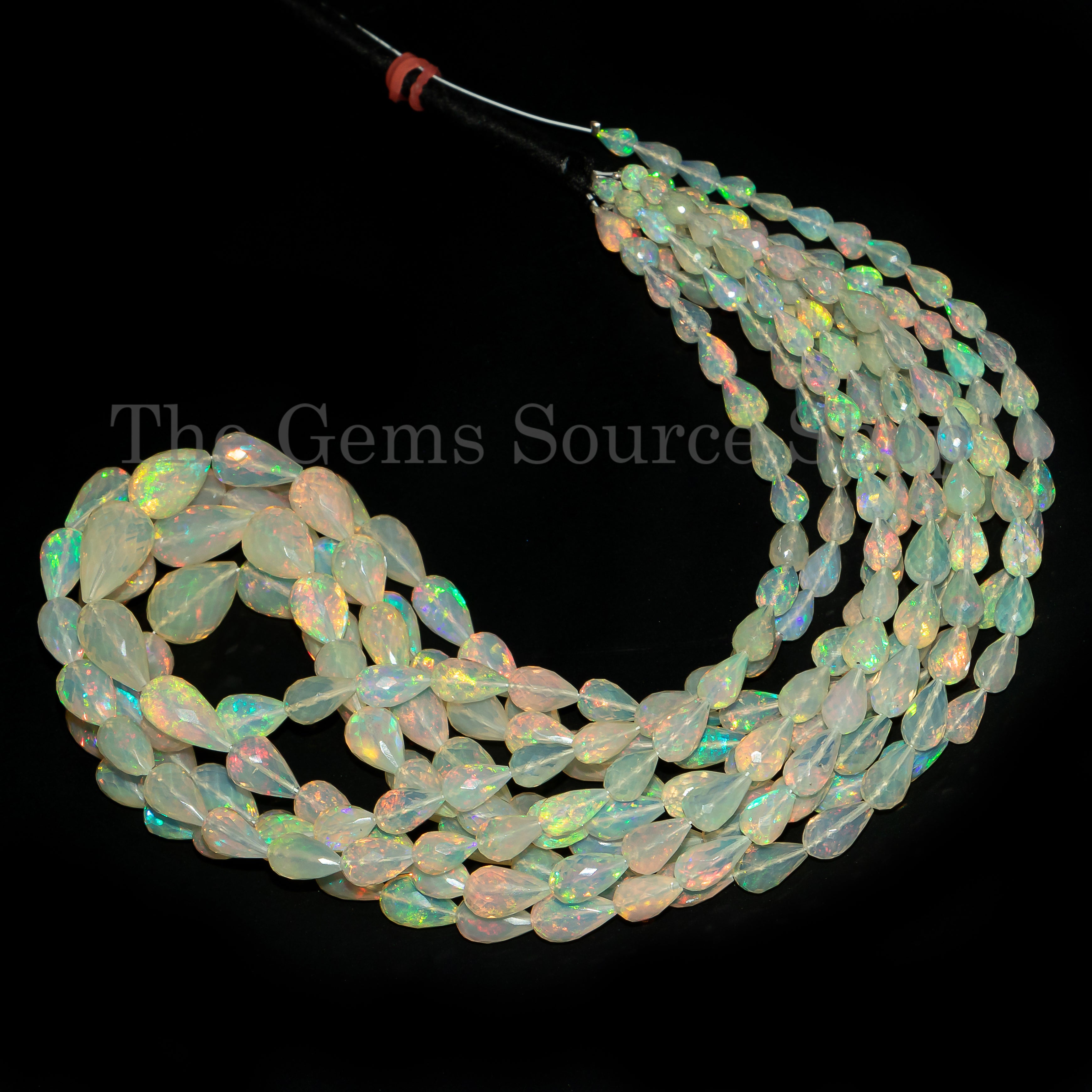 Top Quality Ethiopian Opal Beads, Opal Faceted Drops Shape, Opal Gemstone Beads