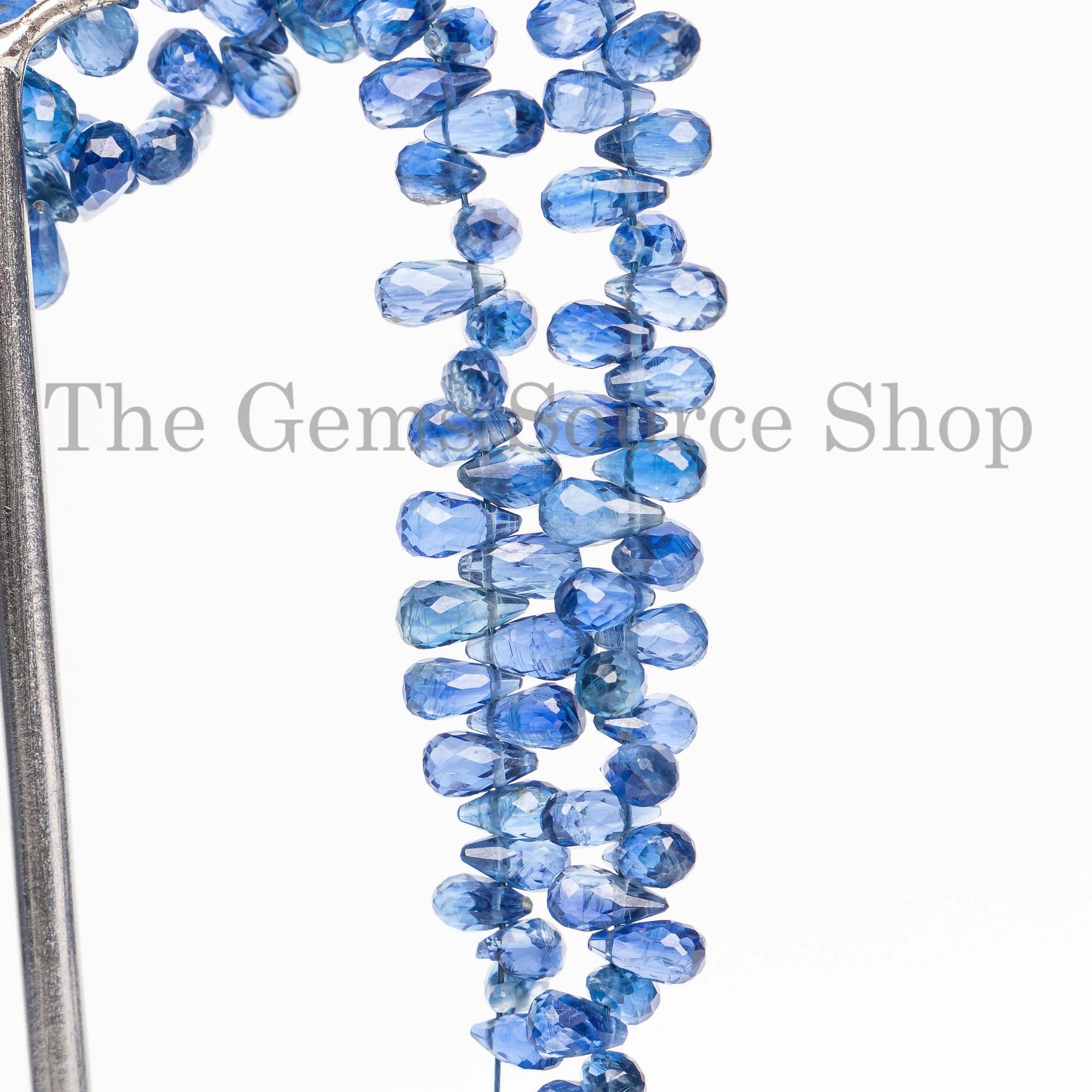 Kyanite Beads, Kyanite Faceted Beads, Kyanite drops Shape Beads, Kyanite Gemstone Beads