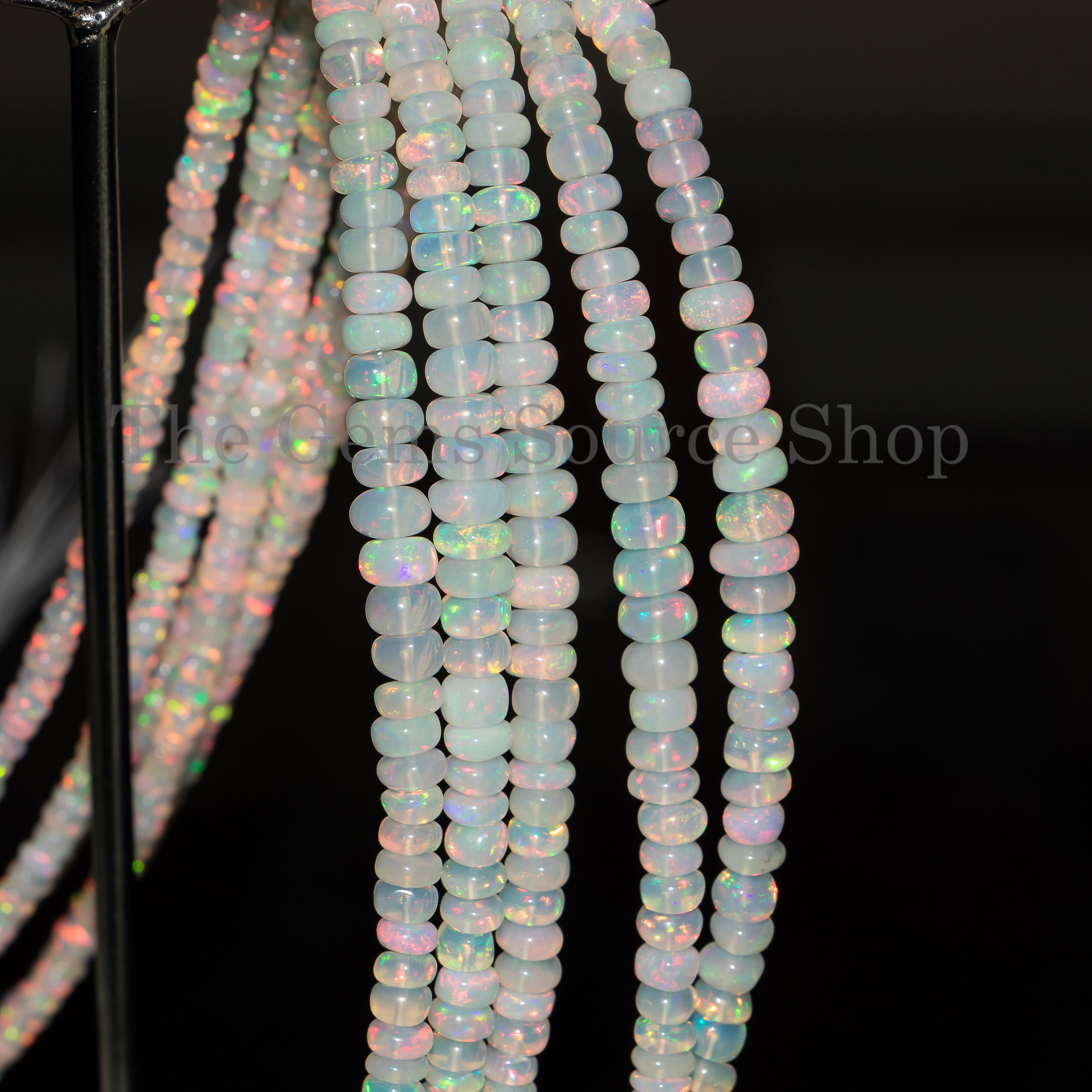 Top Quality Ethiopian Opal Beads, Flashy Opal Smooth Rondelle Shape, Opal Plain Gemstone Beads