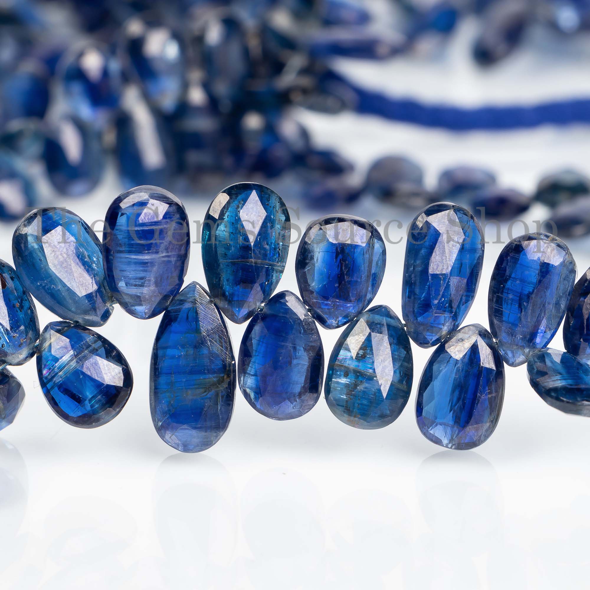 Kyanite Beads, Kyanite Faceted Beads, Kyanite Pear Shape Beads, Kyanite Gemstone Beads