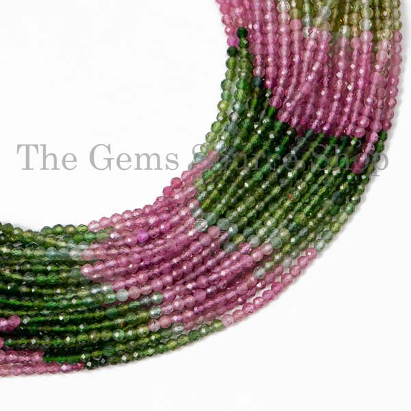 Multi Tourmaline Faceted Round Beads, Tourmaline Round Beads, Round Beads, Faceted Beads