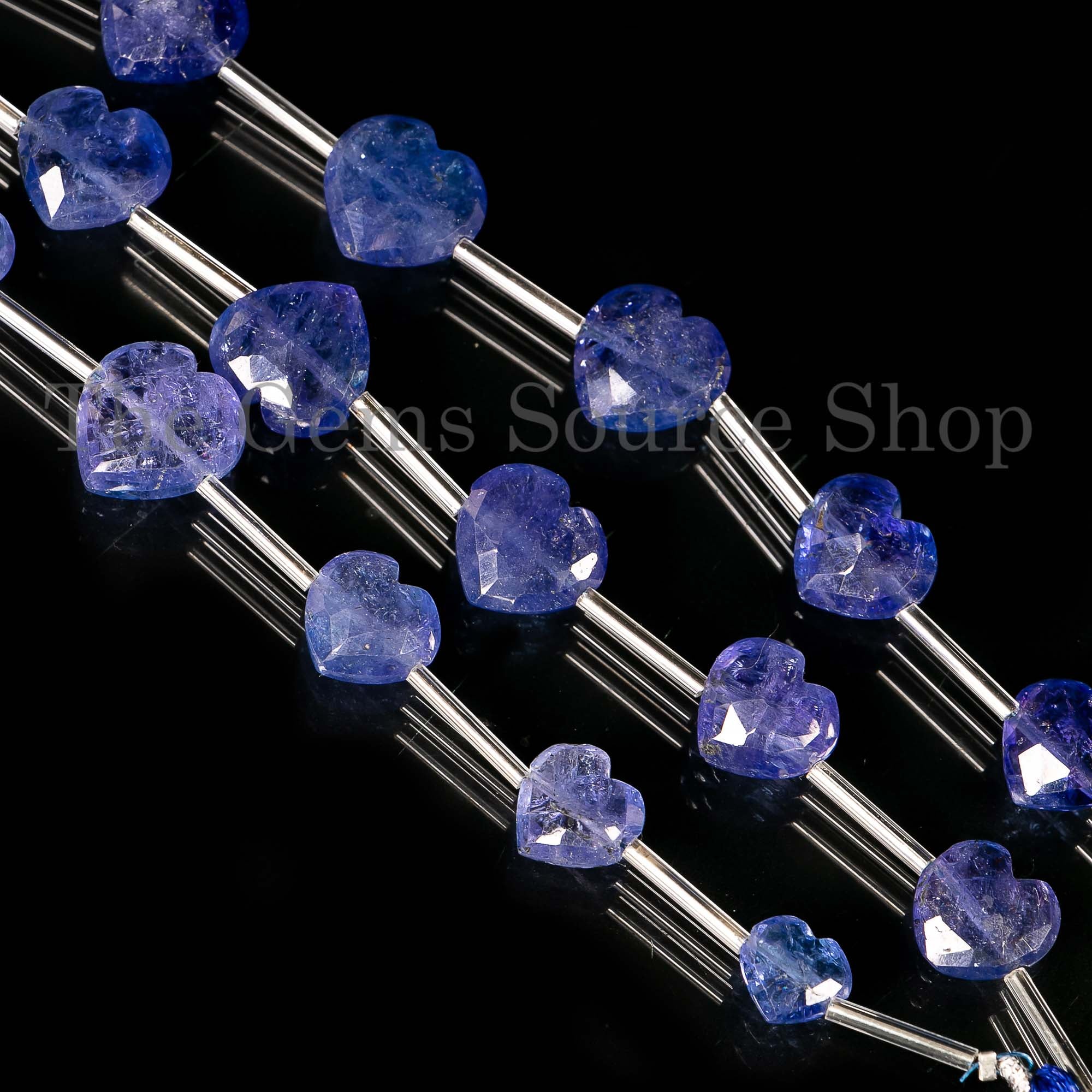 Natural Tanzanite Faceted Heart Briolette, Top Quality Tanzanite Gemstone Beads, 10.5-13.5mm Heart Beads For Jewelry