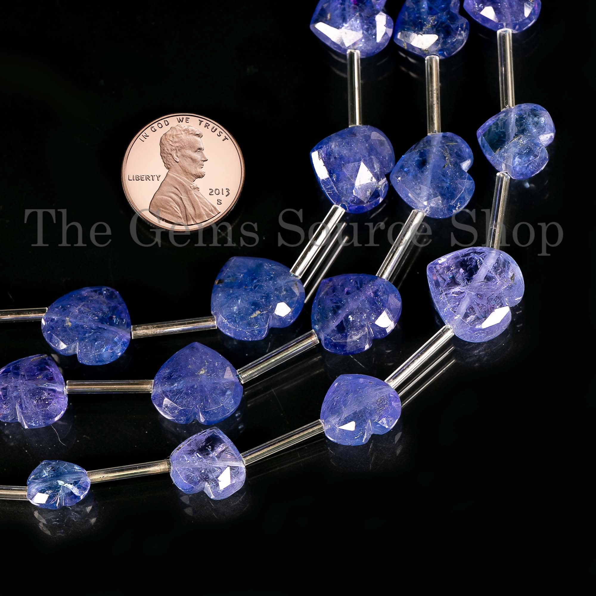 Natural Tanzanite Faceted Heart Briolette, Top Quality Tanzanite Gemstone Beads, 10.5-13.5mm Heart Beads For Jewelry