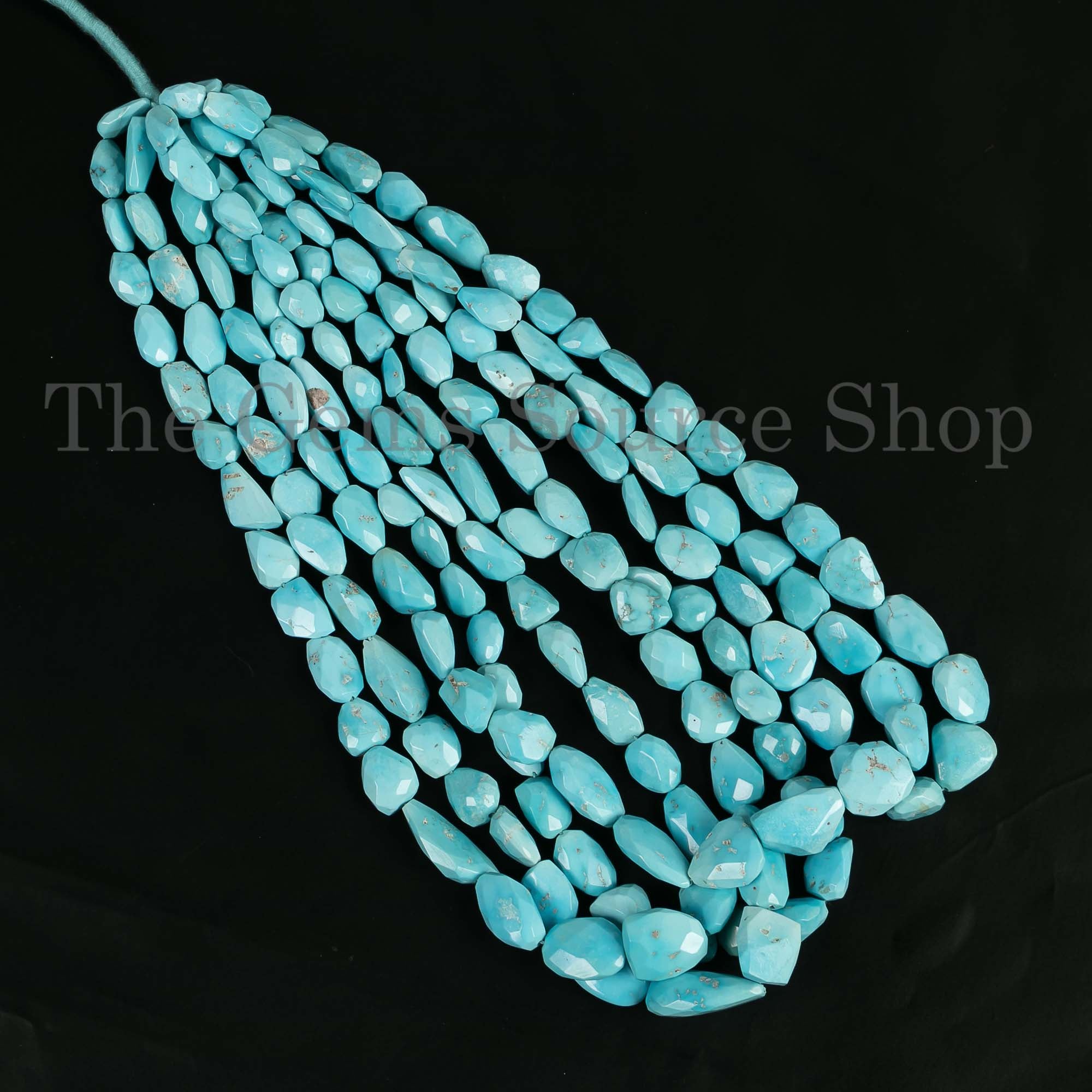 Sleeping Beauty Turquoise Nuggets, Natural Turquoise Faceted Tumbles, Briolette Nuggets, Loose Turquoise Beads