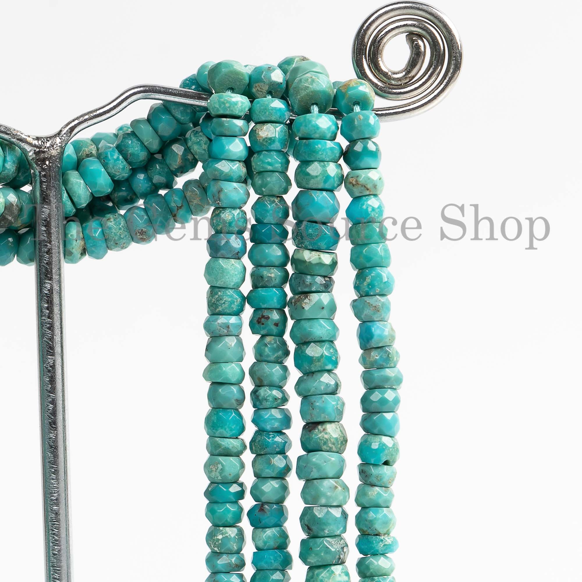 4.5-5.5mm Natural Turquoise Rondelle, Arizona Turquoise Beads, Faceted Beads, Turquoise Rondelle, Necklace Beads For Jewelry