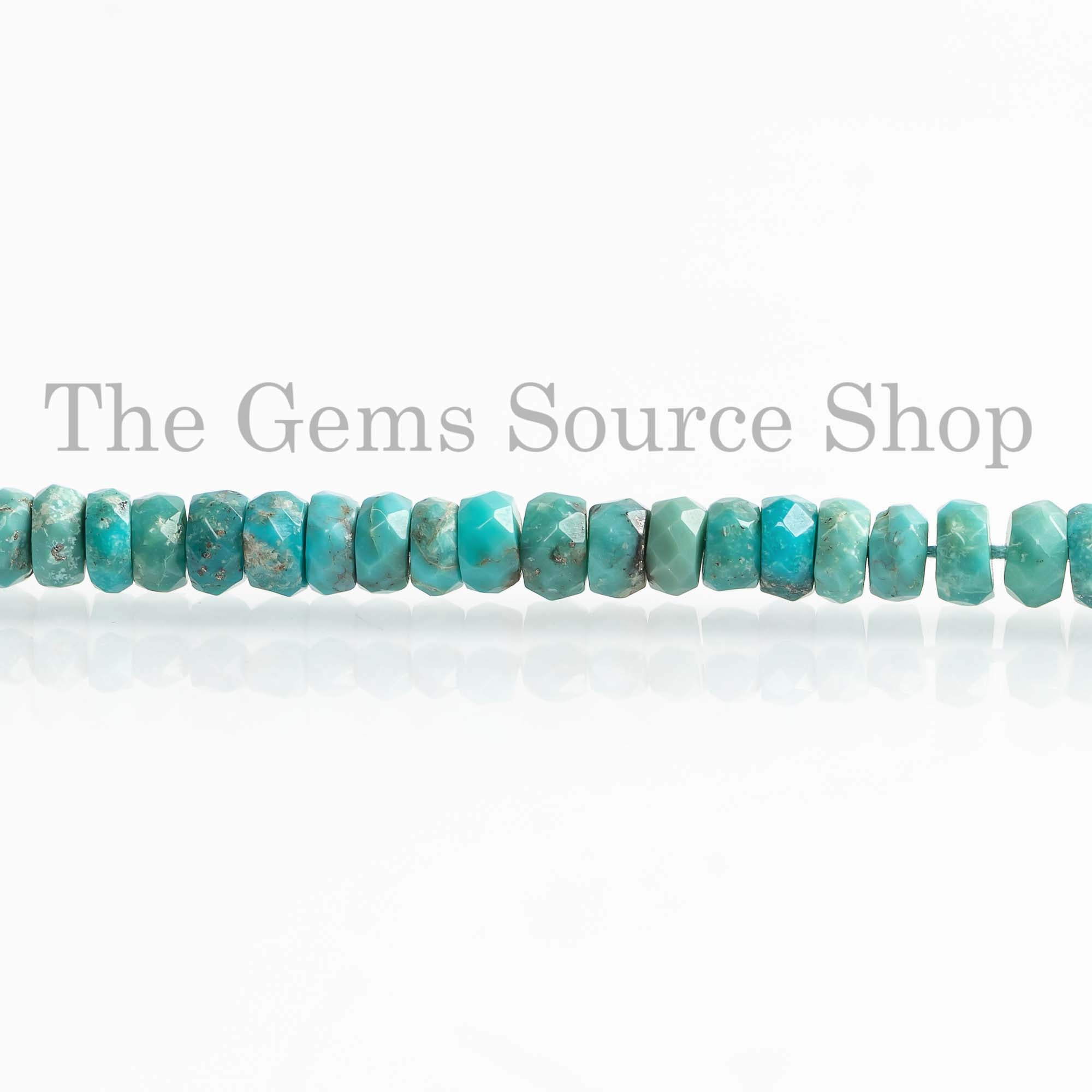 4.5-5.5mm Natural Turquoise Rondelle, Arizona Turquoise Beads, Faceted Beads, Turquoise Rondelle, Necklace Beads For Jewelry