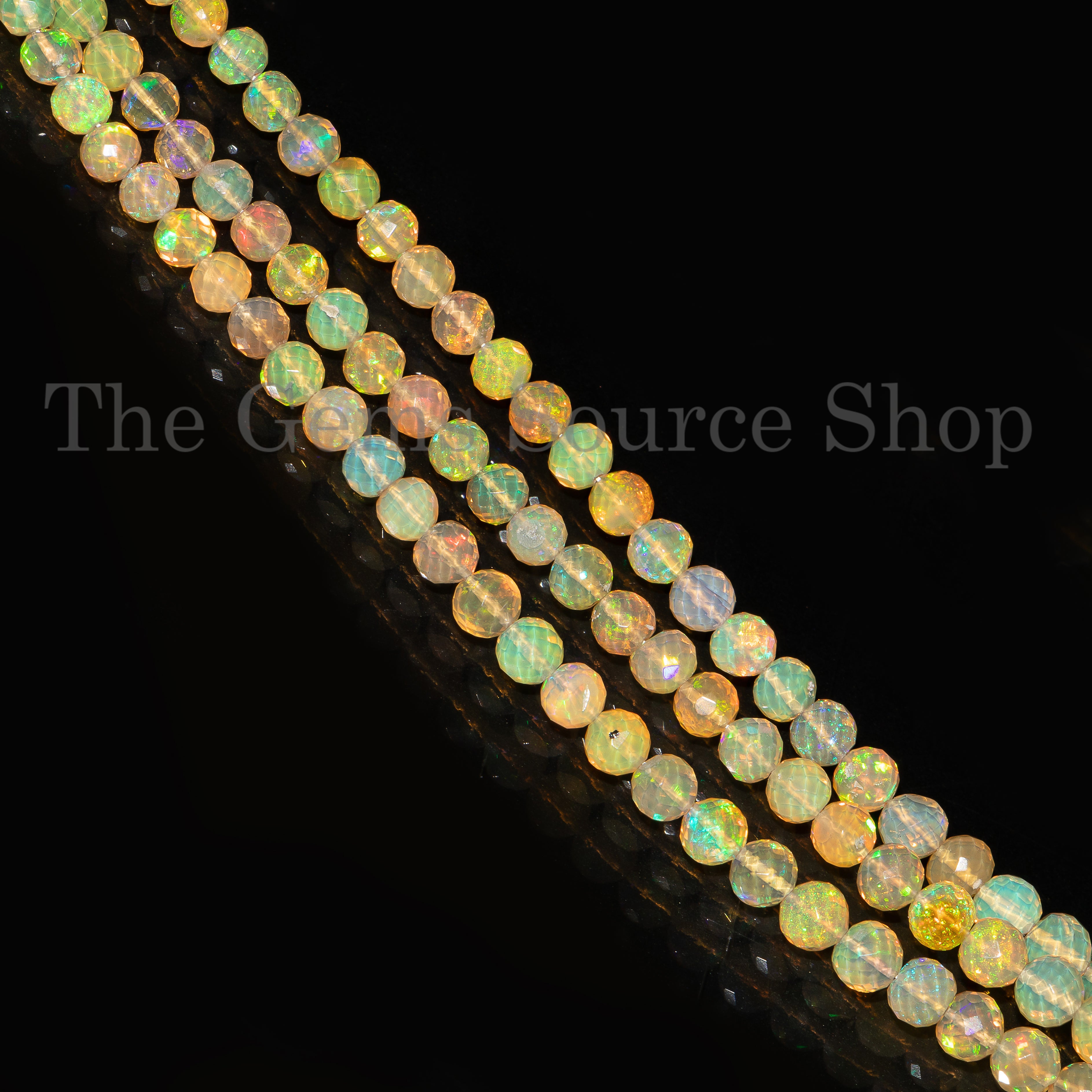Top Quality Ethiopian Opal Gemstone Beads, Flashy Ethiopian Opal Faceted Round Shape Beads