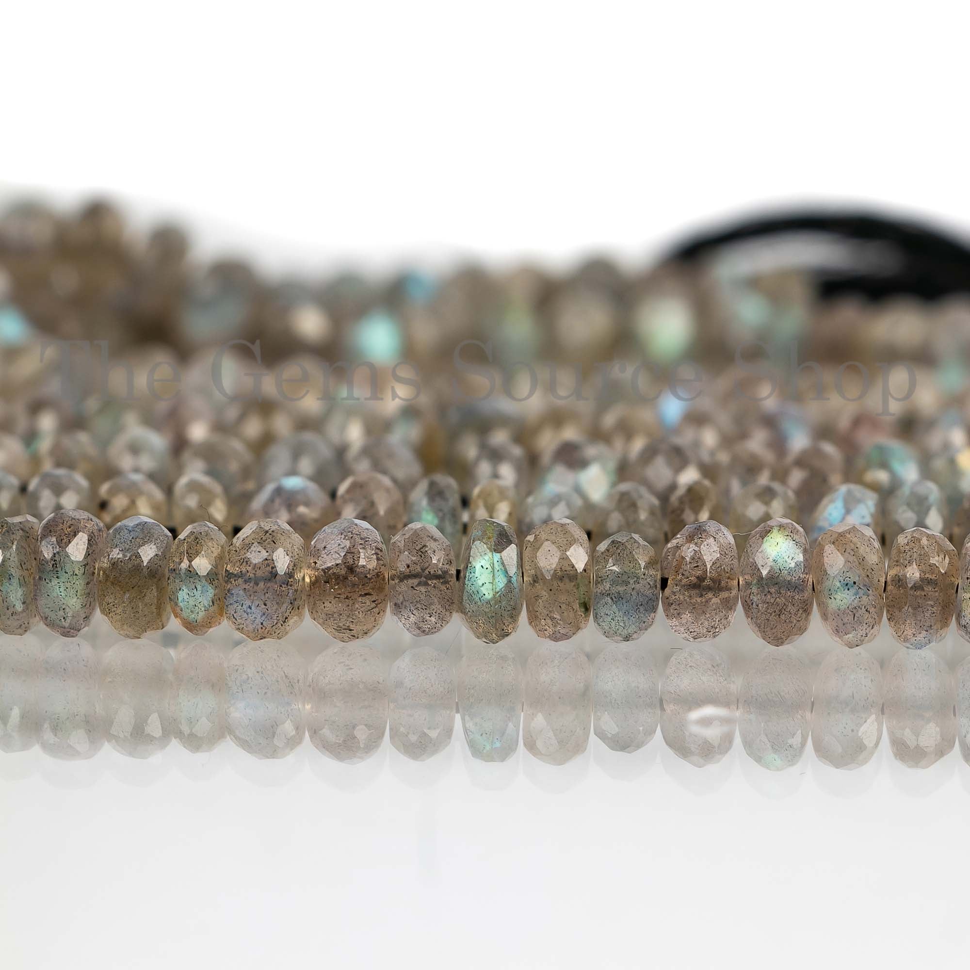 Labradorite Beads, Labradorite Faceted Beads, Labradorite Rondelle Shape Beads, Gemstone Beads