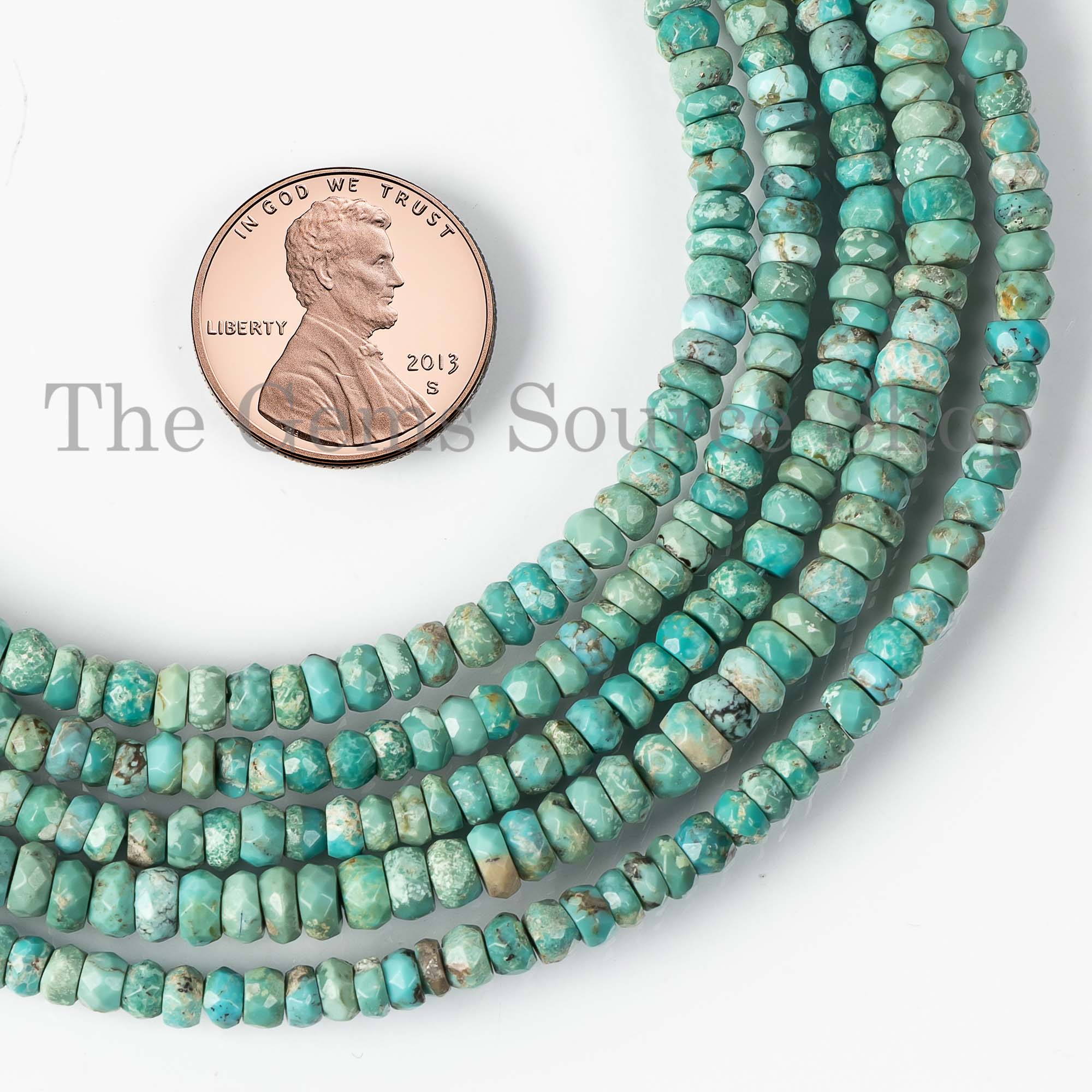 3.25-4.5mm Natural Turquoise Rondelle Beads, Arizona Turquoise Beads, Faceted Rondelle Beads, Turquoise Rondelle, Jewelry Making