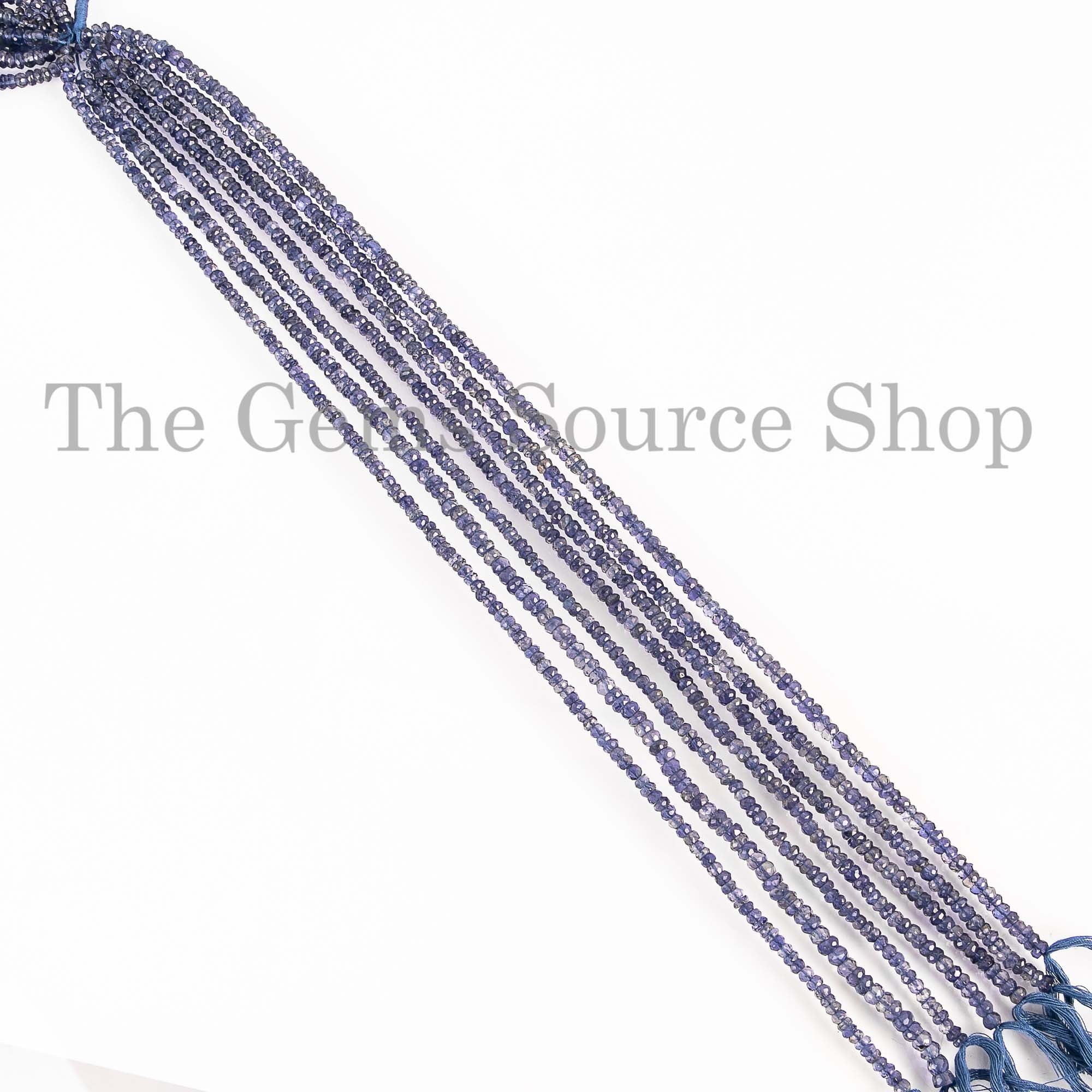 Iolite 4-4.5mm Rondelle Beads, Iolite Rondelle Beads , Iolite Faceted Beads, Iolite Beads, Iolite Gemstone Beads