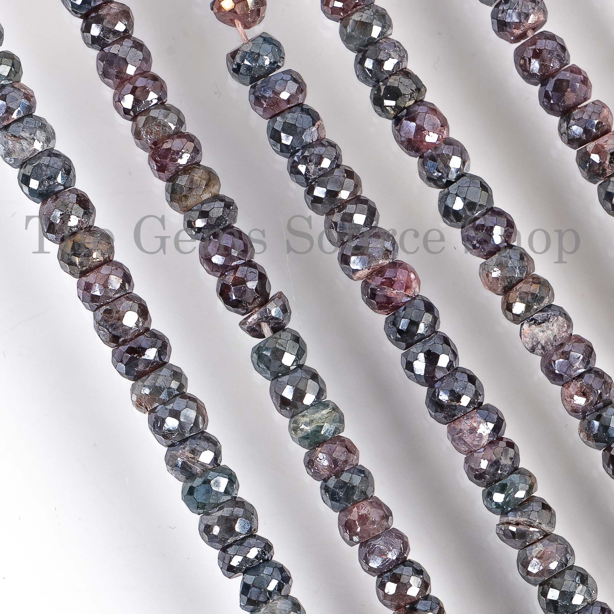 Pink Sapphire Coated Faceted Rondelle Beads, Sapphire Faceted Beads, Sapphire Rondelle Beads, Gemstone Rondelle Beads