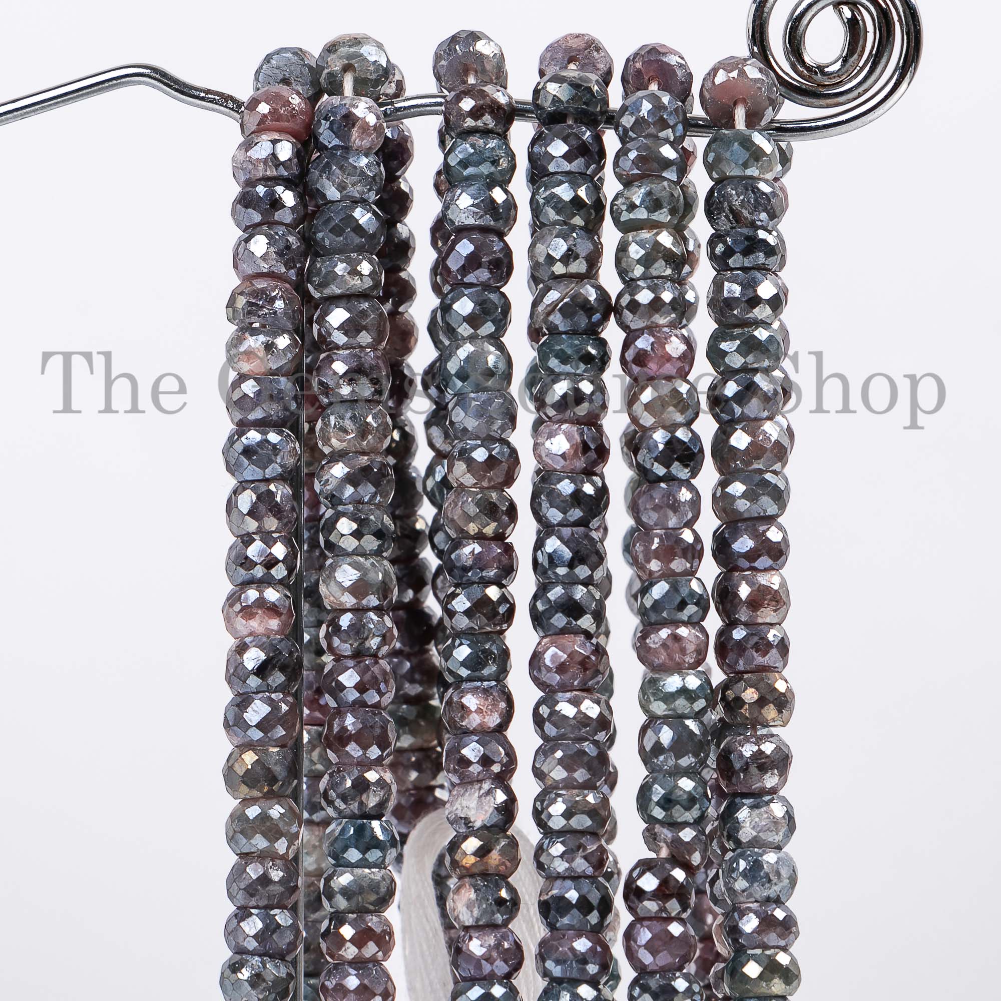 Pink Sapphire Coated Faceted Rondelle Beads, Sapphire Faceted Beads, Sapphire Rondelle Beads, Gemstone Rondelle Beads
