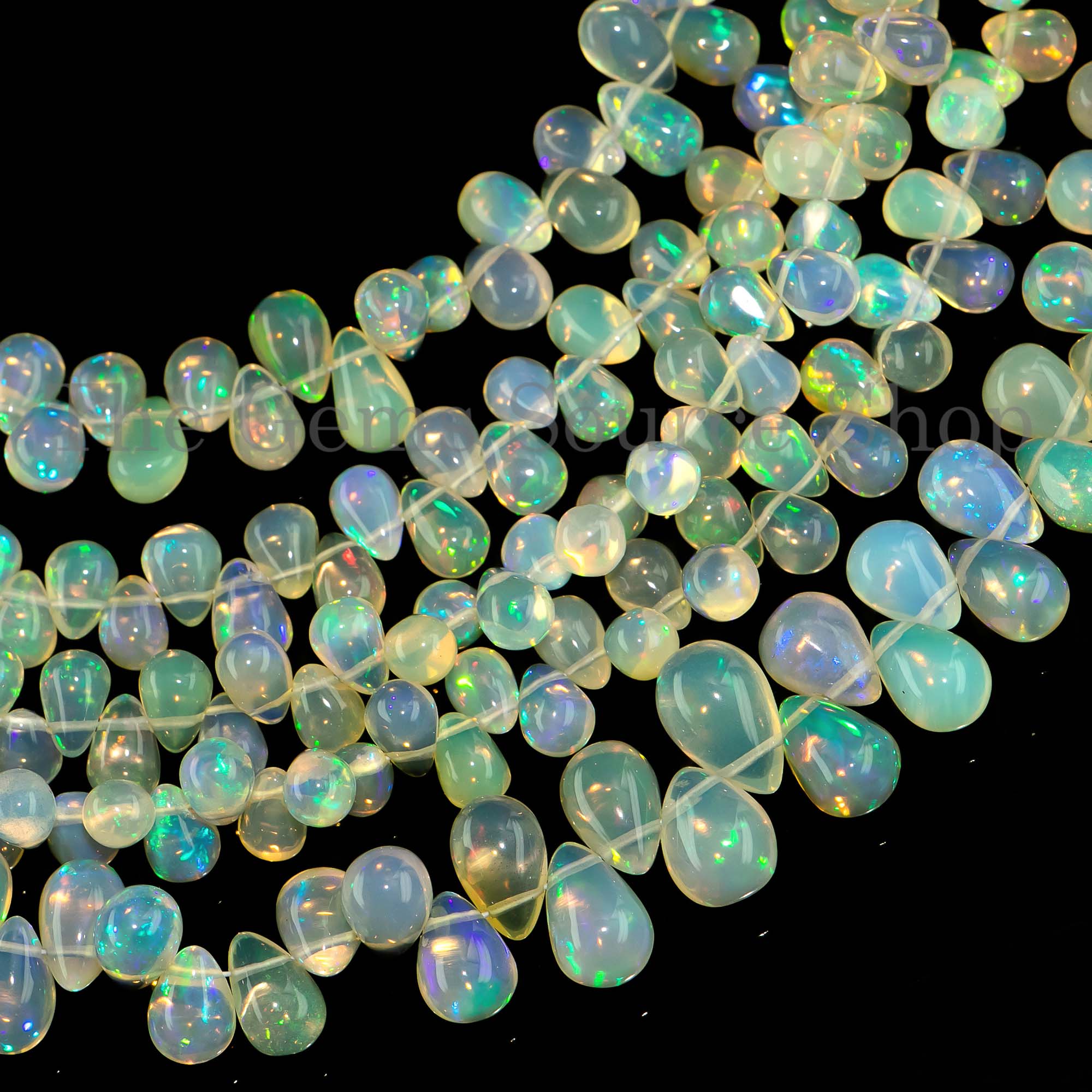 Ethiopian Opal Smooth Gemstone Beads, Opal Drops Shape Beads