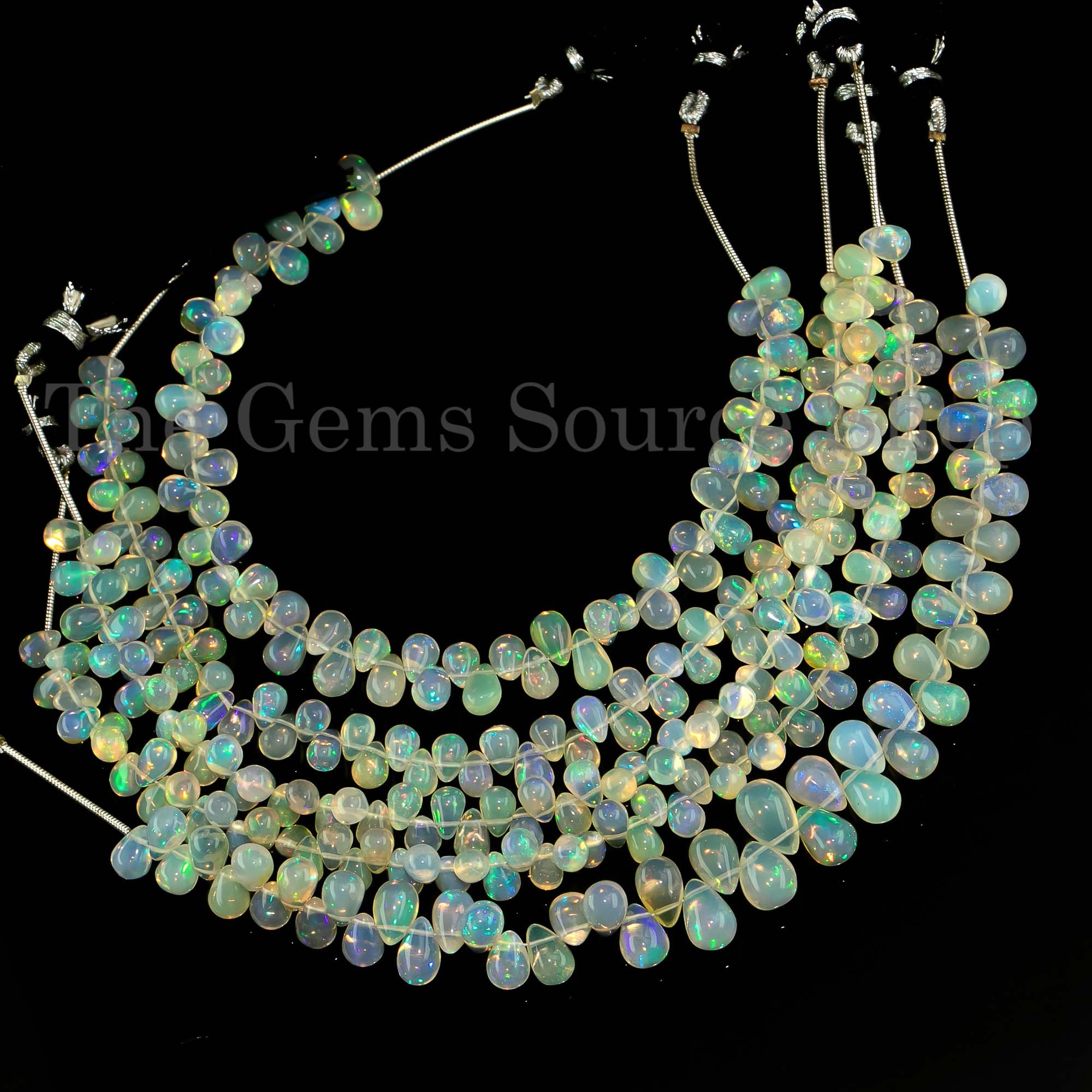 Ethiopian Opal Smooth Gemstone Beads, Opal Drops Shape Beads