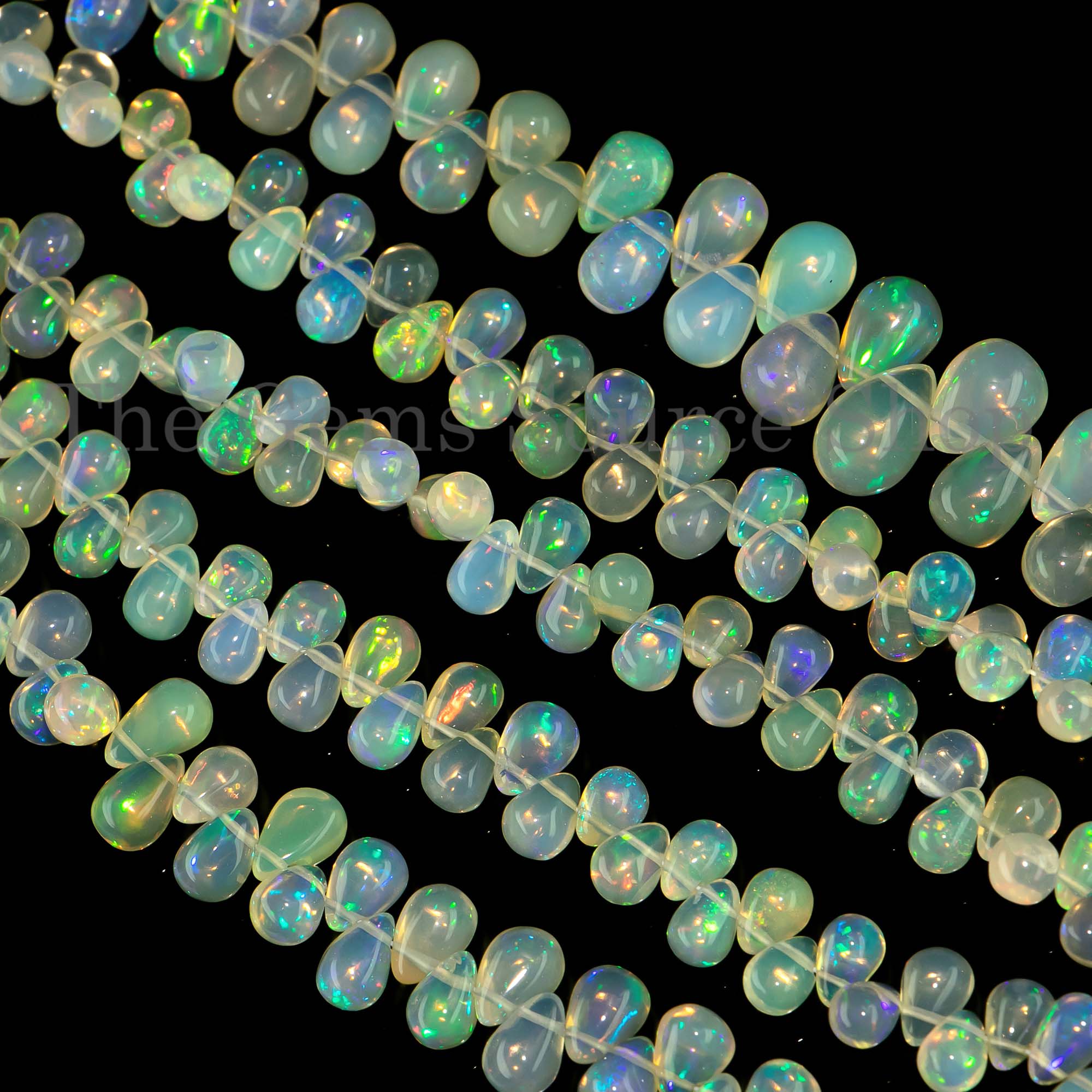 Ethiopian Opal Smooth Gemstone Beads, Opal Drops Shape Beads