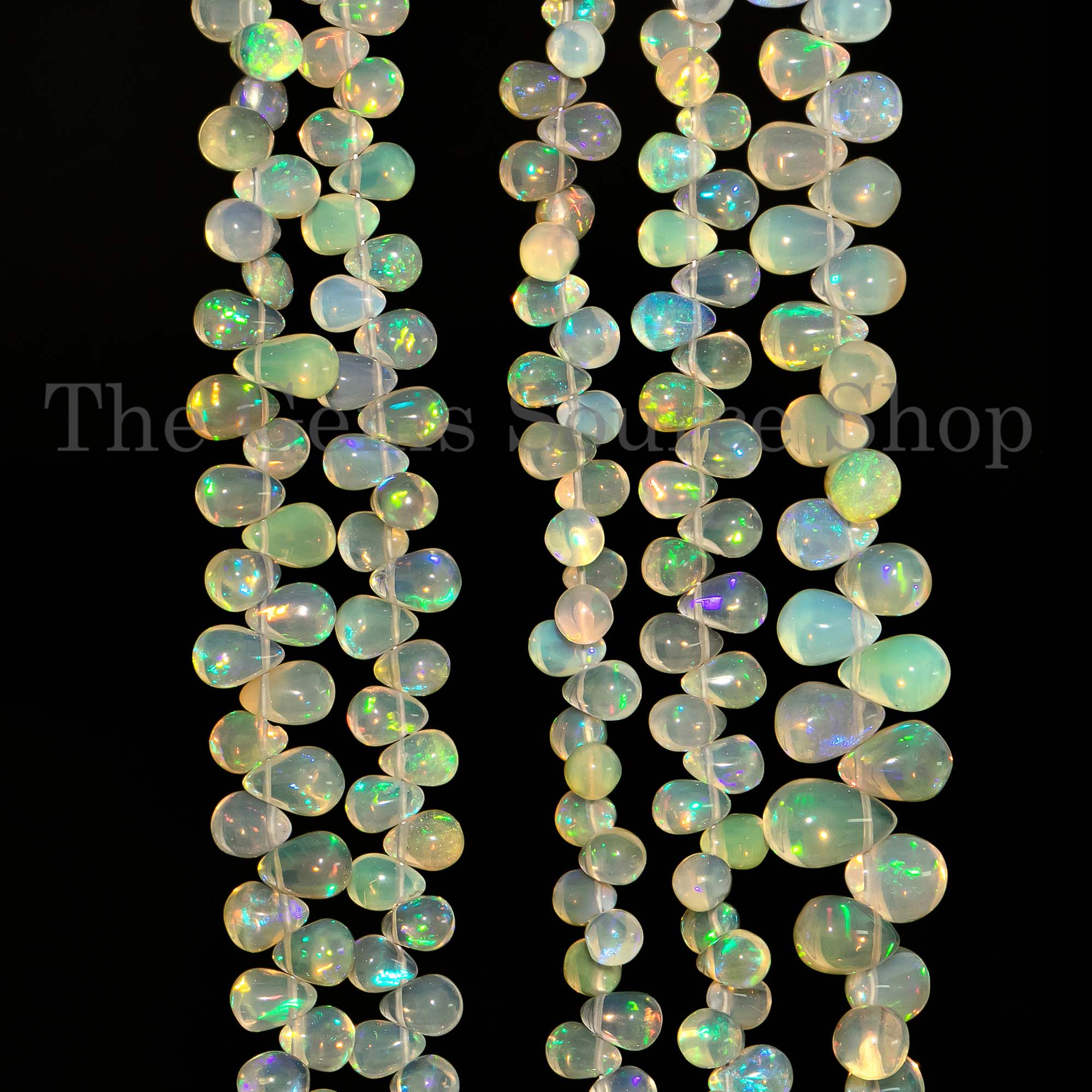 Ethiopian Opal Smooth Gemstone Beads, Opal Drops Shape Beads