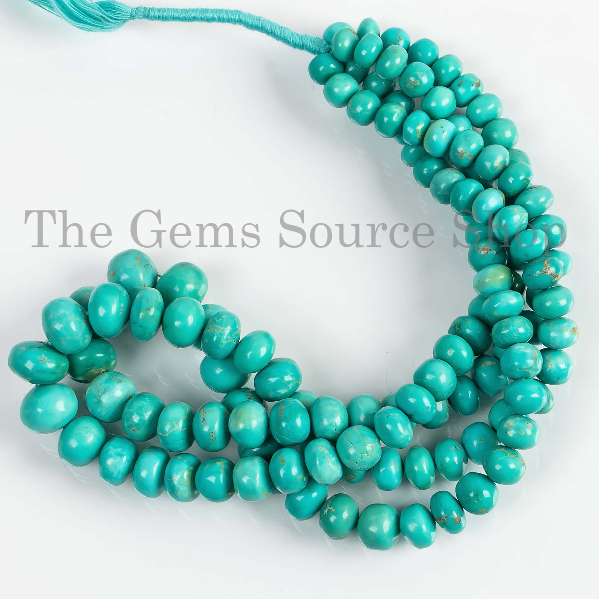 7.5-13.5mm Turquoise Gemstone Rondelle Beads, Natural Turquoise Beads, Smooth Wholesale Beads, Craft Loose Beads