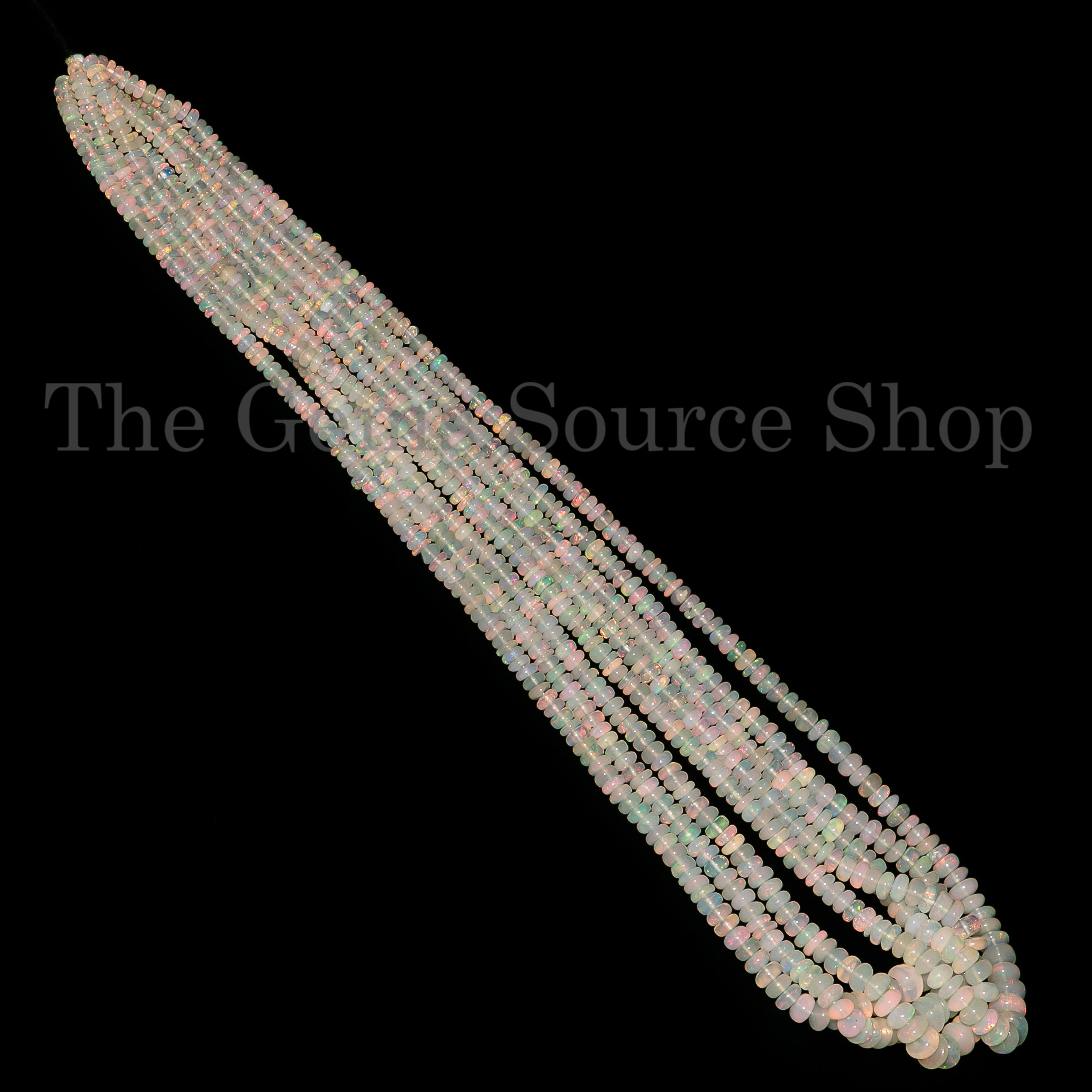 Ethiopian Opal Smooth Rondelle Gemstone Craft Beads Strand for Jewelry-3.5-6mm-18"