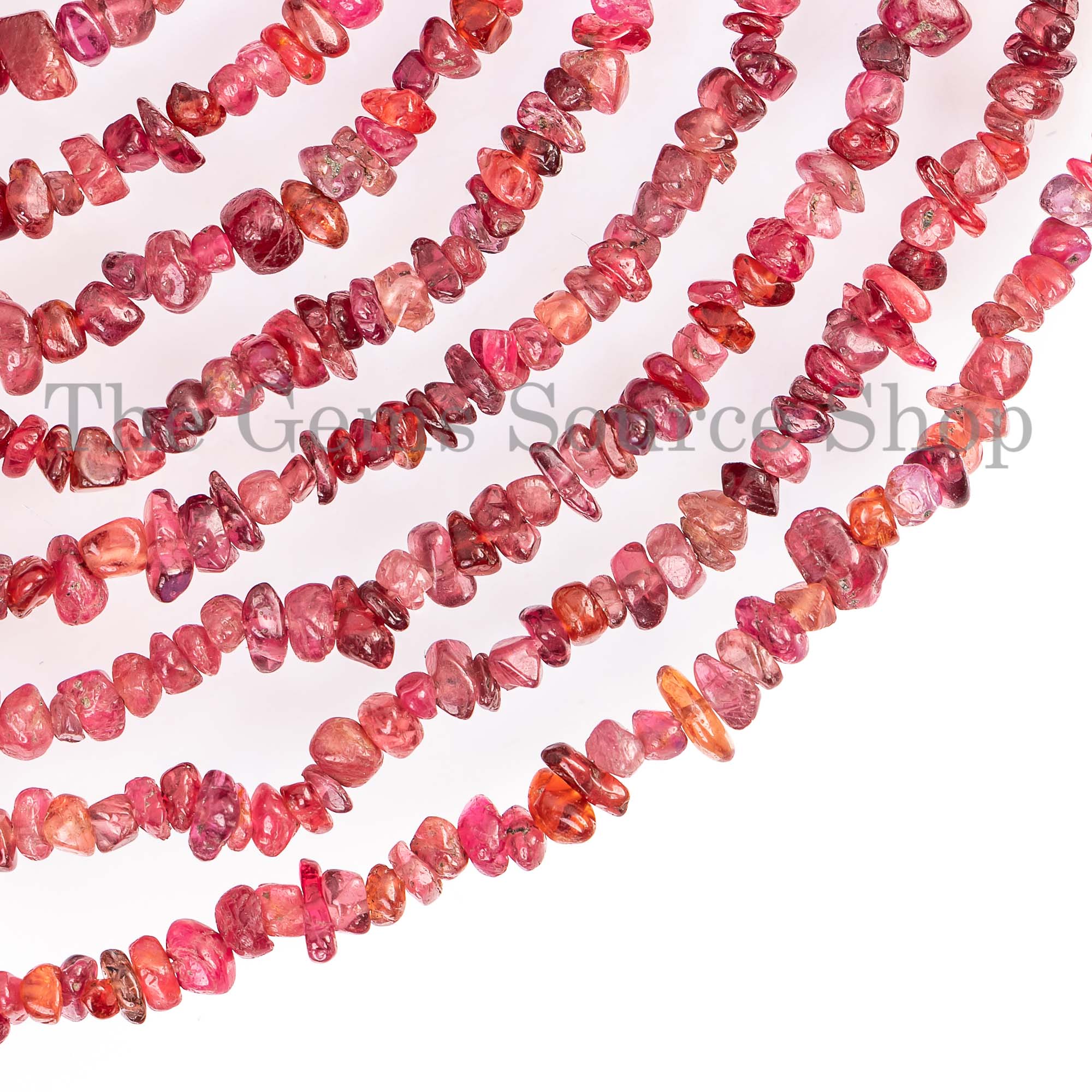 Red Spinel Plain Chip Beads, Red Spinel Uncut Beads, Spinel Chip Beads, Red Spinel Beads