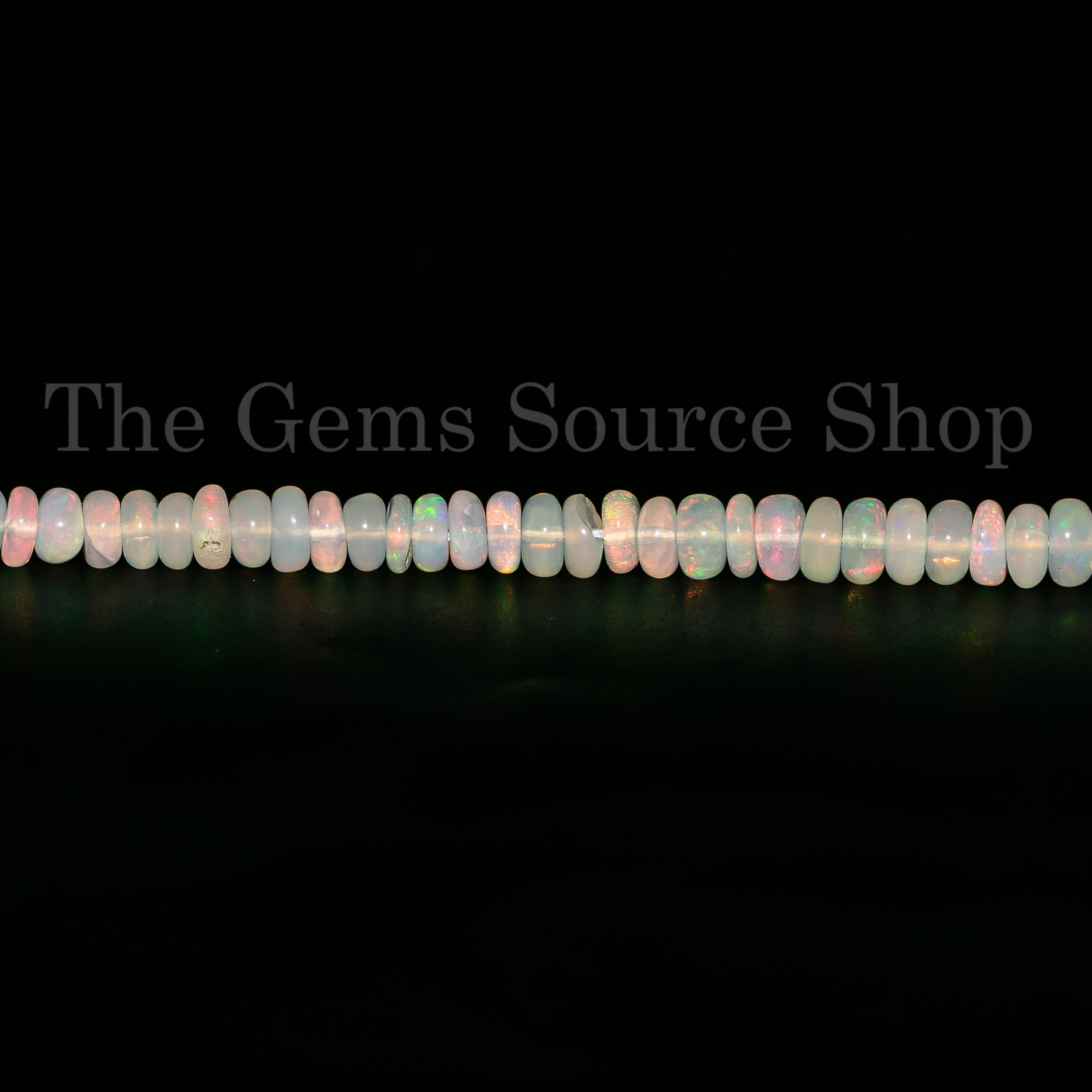 Ethiopian Opal Smooth Rondelle Gemstone Craft Beads Strand for Jewelry-3.5-6mm-18"