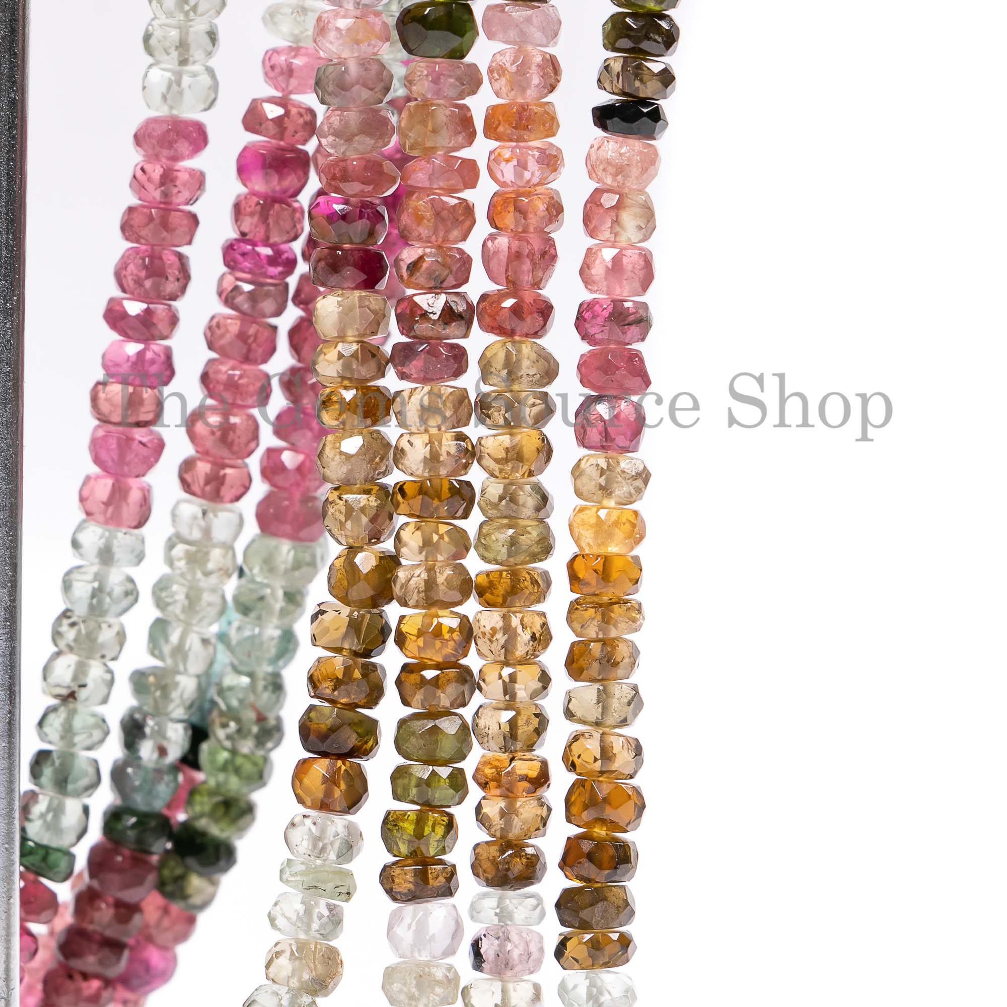 Natural Multi Tourmaline Beads, Tourmaline Faceted Beads, Tourmaline Rondelle Shape Beads, Gemstone Beads