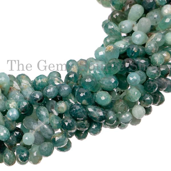 Grandidierite Faceted Drop Beads,  Tear Drop Briolette, Gemstone Beads
