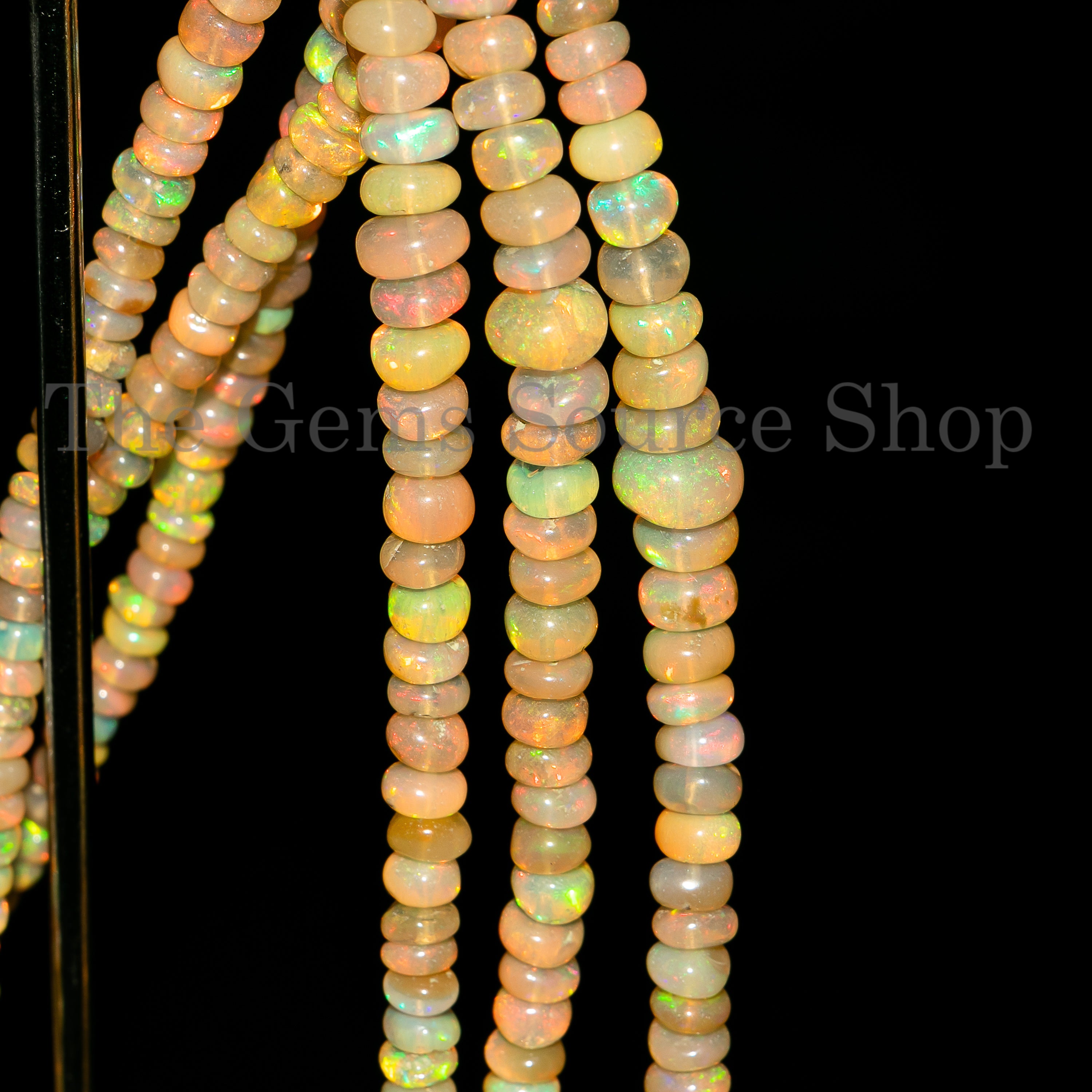 Ethiopian Opal Smooth Rondelle Beads, Ethiopian Opal Rondelle, Opal Smooth Beads