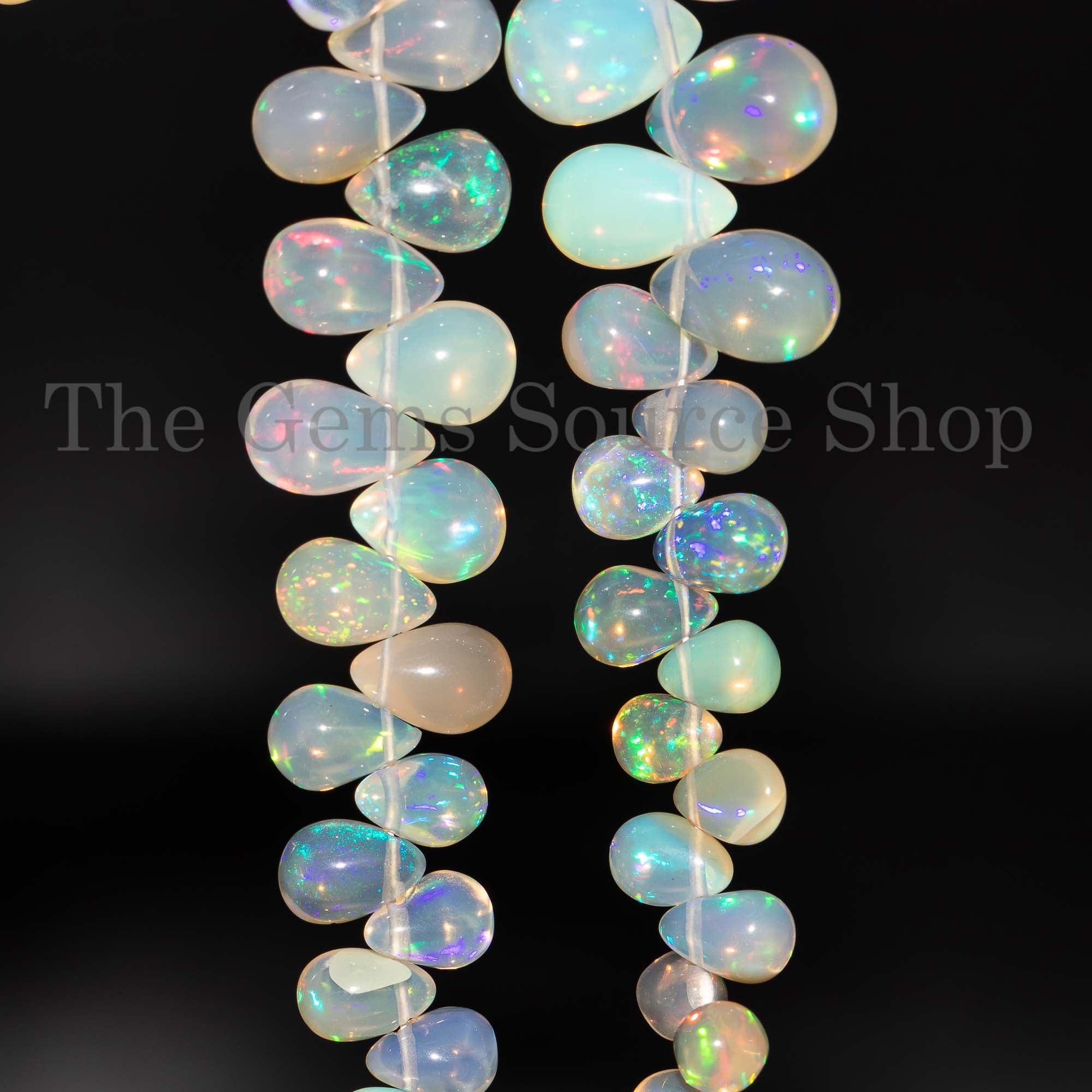 Ethiopian Opal Gemstone Beads, Opal Smooth Drop Shape Beads