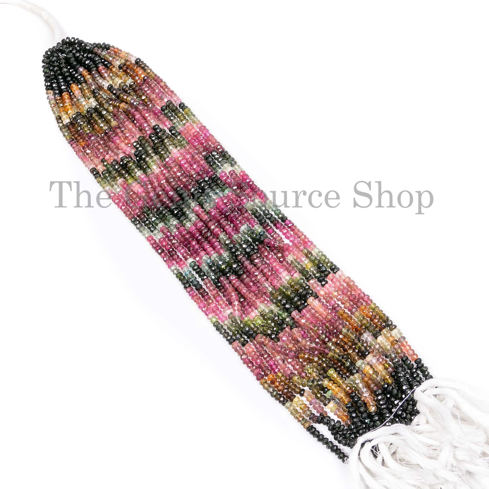 Natural Multi Tourmaline Beads, Tourmaline Faceted Rondelle Beads, Wholesale Gemstone Beads