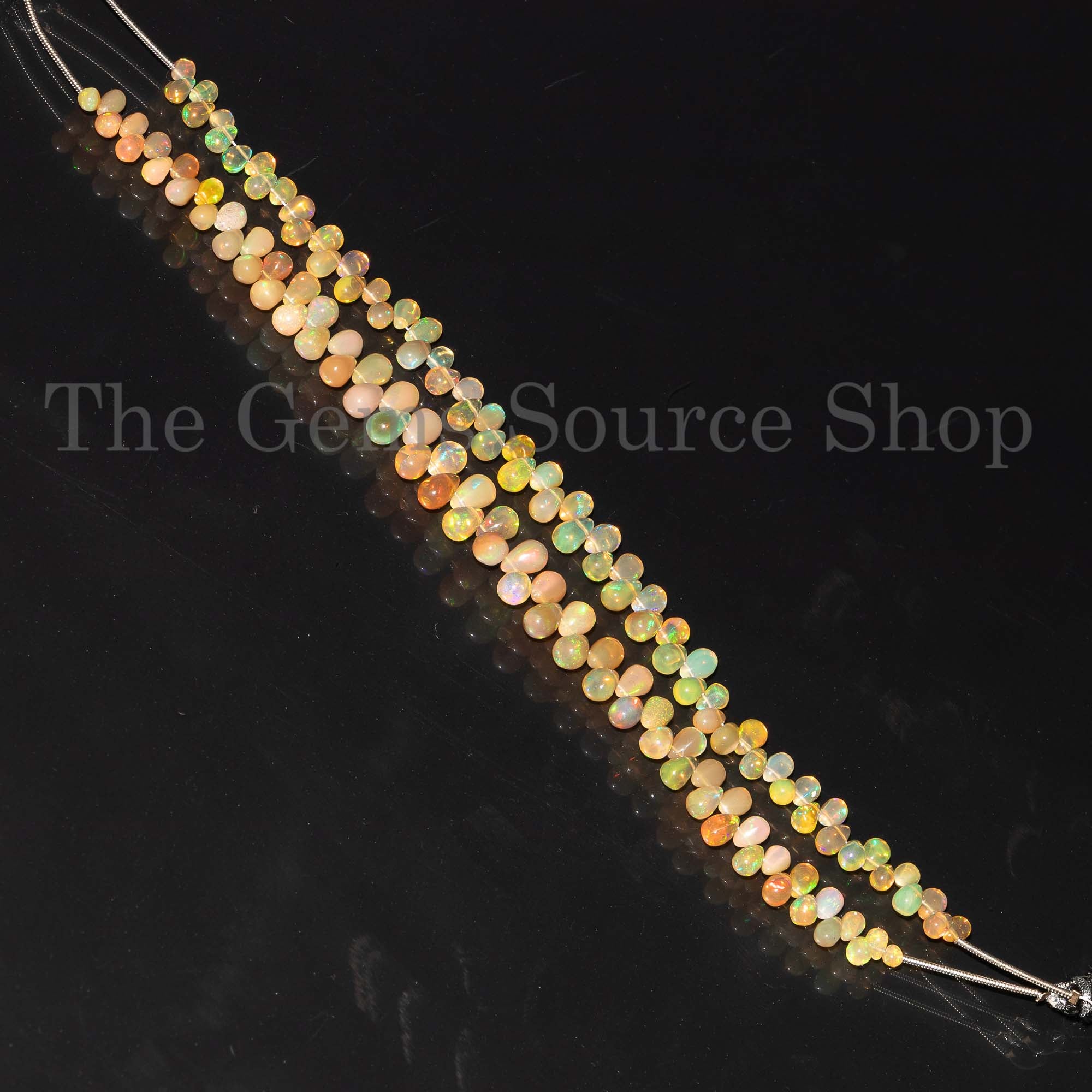 Top Quality Natural Ethiopian Opal Smooth Drops 3.5x5-4.5x7mm Beads 7" Strand