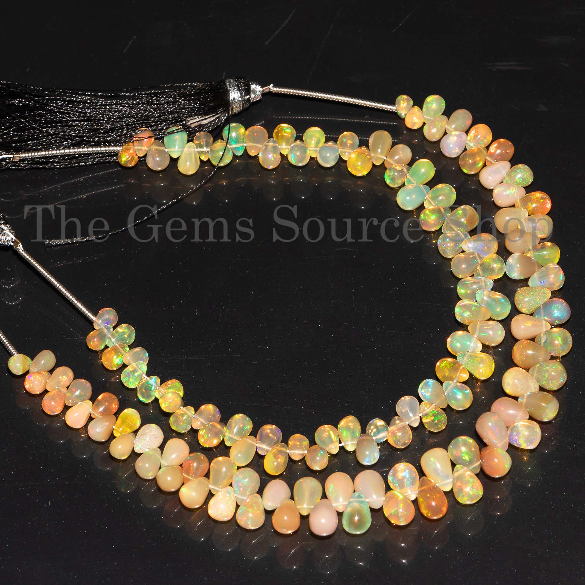 Ethiopian Opal Smooth Drops Beads, Beads For Jewelry Making, Tear Drop Briolette