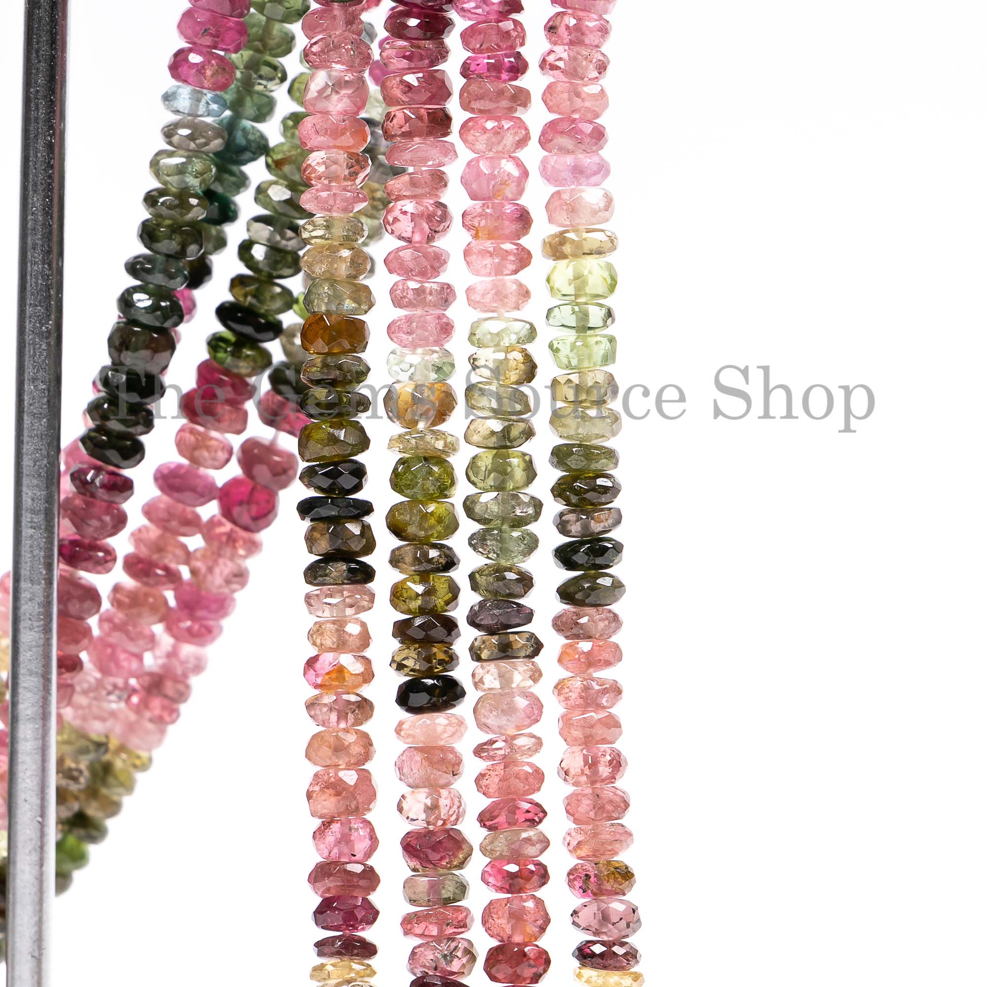 Natural Multi Tourmaline Beads, Tourmaline Faceted Beads, Tourmaline Rondelle Beads, Wholesale Beads