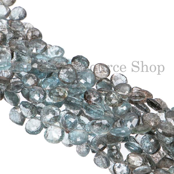 Moss Aquamarine Heart Briolette, Moss Aquamarine Beads, Heart Gemstone Beads