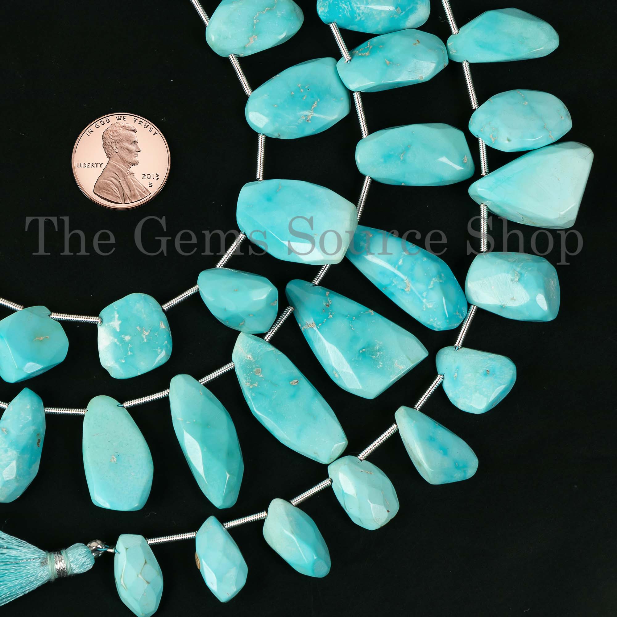 Natural Sleeping Beauty Turquoise Nuggets, Fancy Turquoise Strand, Loose Turquoise Briolette Beads