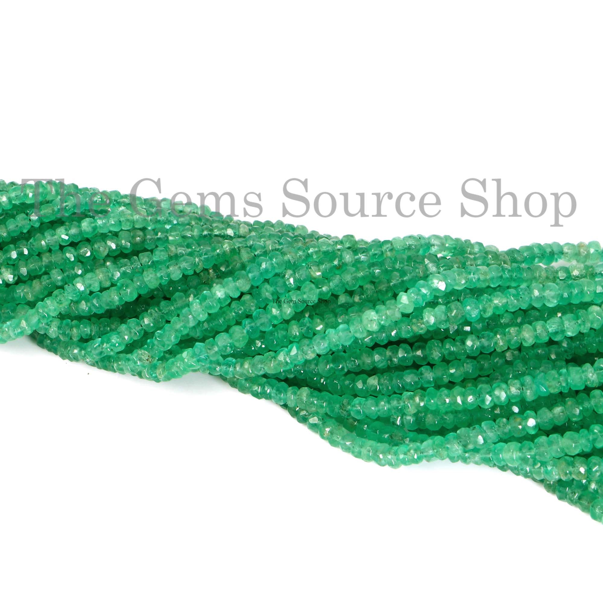 Colombian Emerald Faceted Rondelle Shape Beads TGS-2325