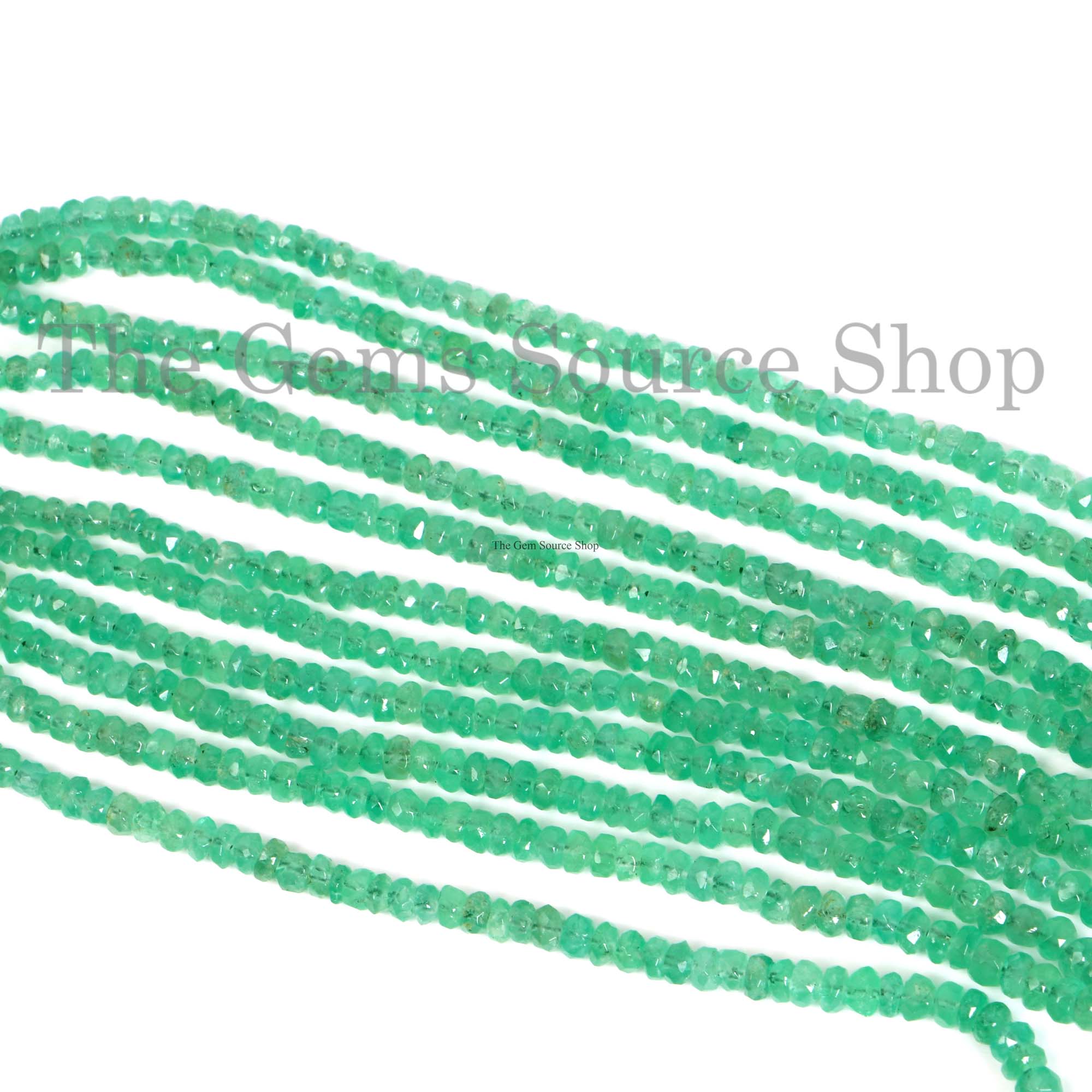 Colombian Emerald Faceted Rondelle Shape Beads TGS-2325