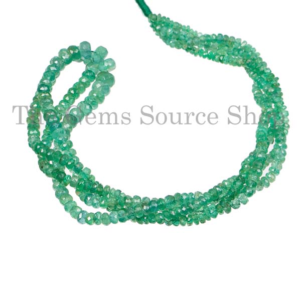 Top Quality Emerald Faceted Rondelle Beads, Gemstone Beads,