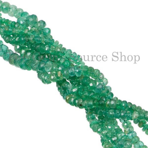 Top Quality Emerald Faceted Rondelle Beads, Gemstone Beads,