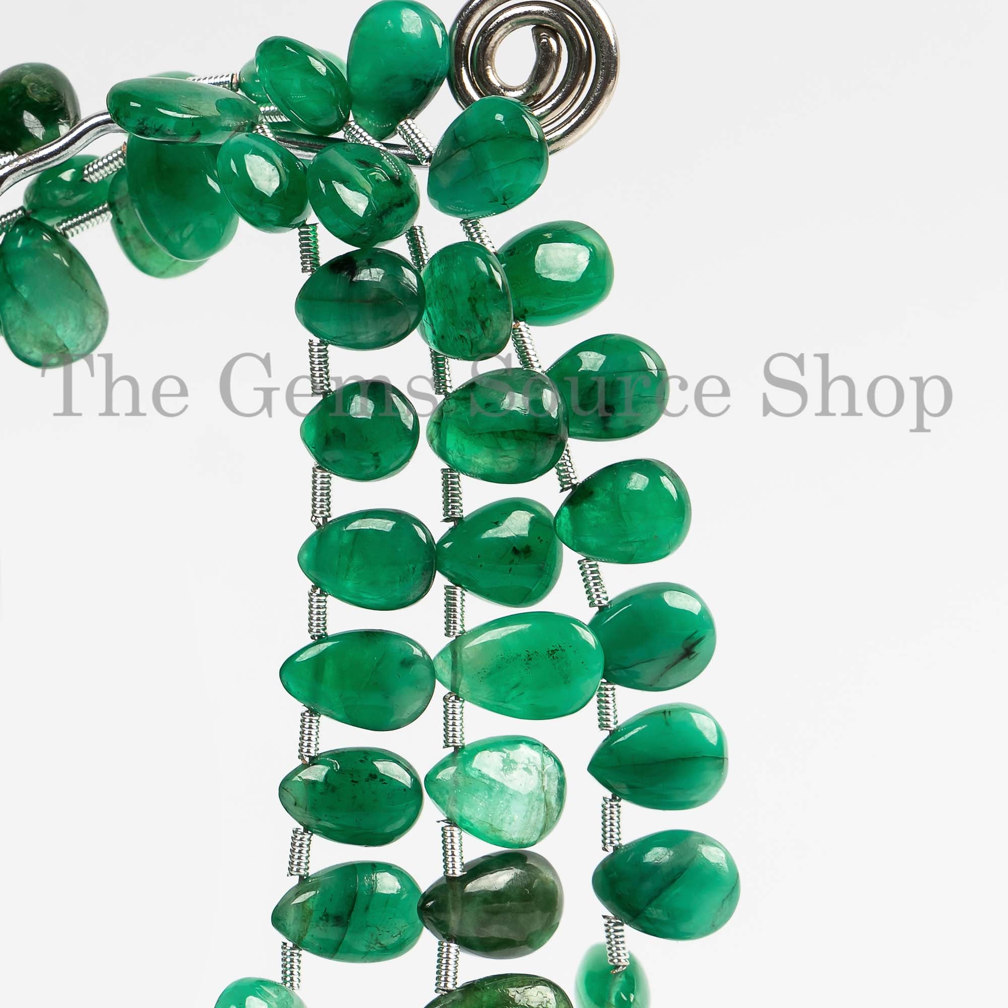 7x9-8x11mm Shaded Emerald Smooth Pear Beads, Emerald Pear Side Drill Briolette, Emerald Gemstone Beads, Jewelry Making