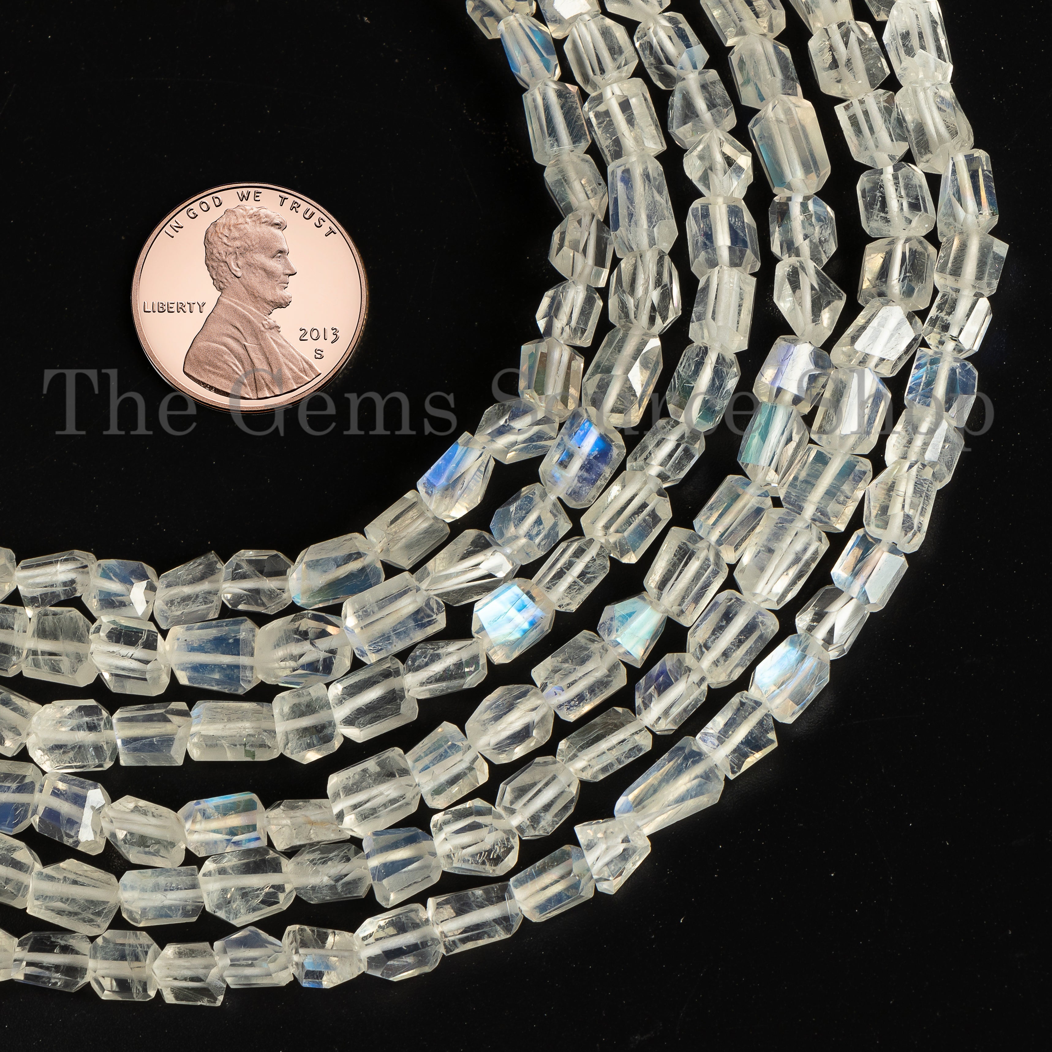 Natural Rainbow Moonstone Faceted Nugget Shape Beads, Flashy Rainbow Moonstone Wholesale Beads
