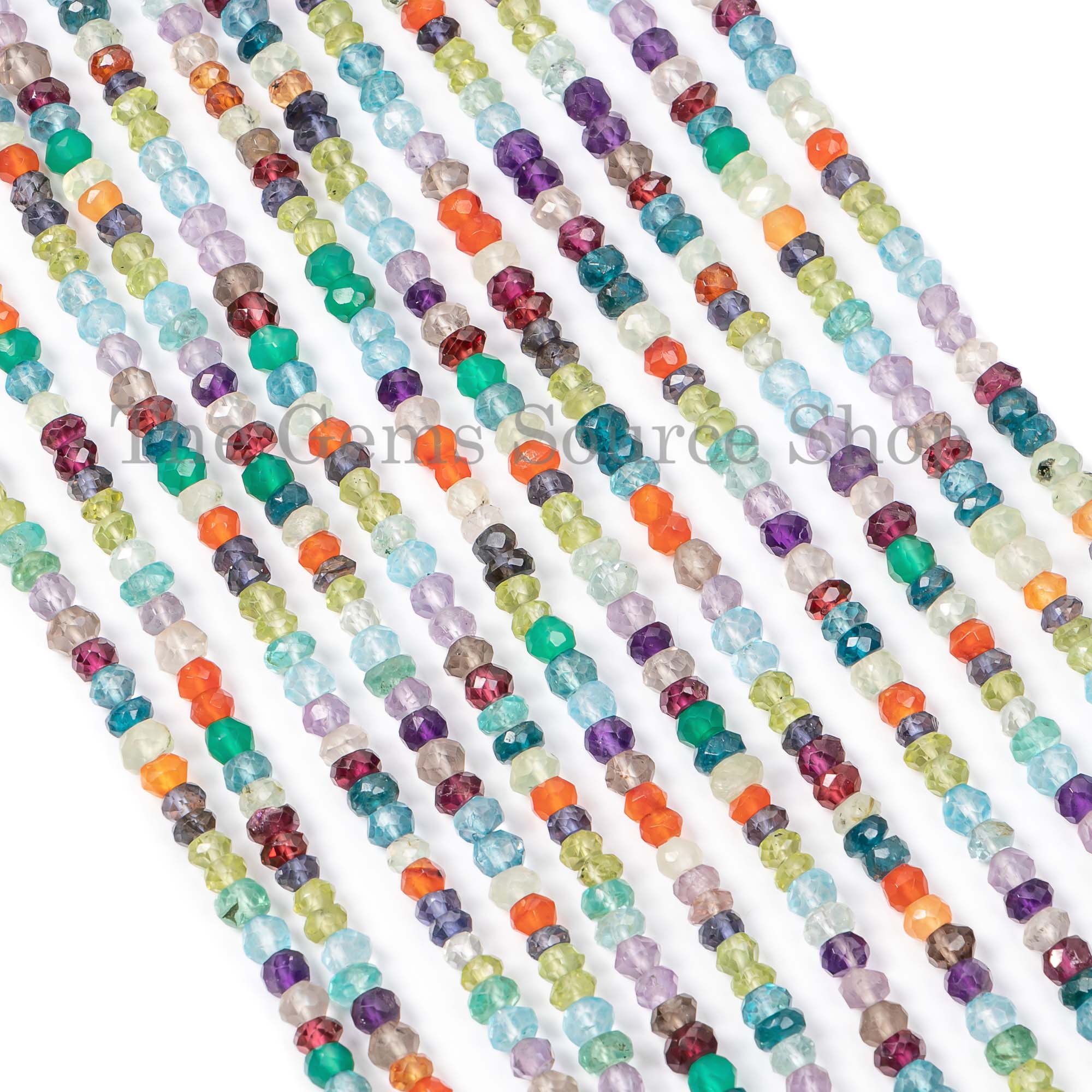 4-4.5mm Multi Gemstone Faceted Rondelle Beads, Disco Gemstone Faceted Beads, Rondelle Beads