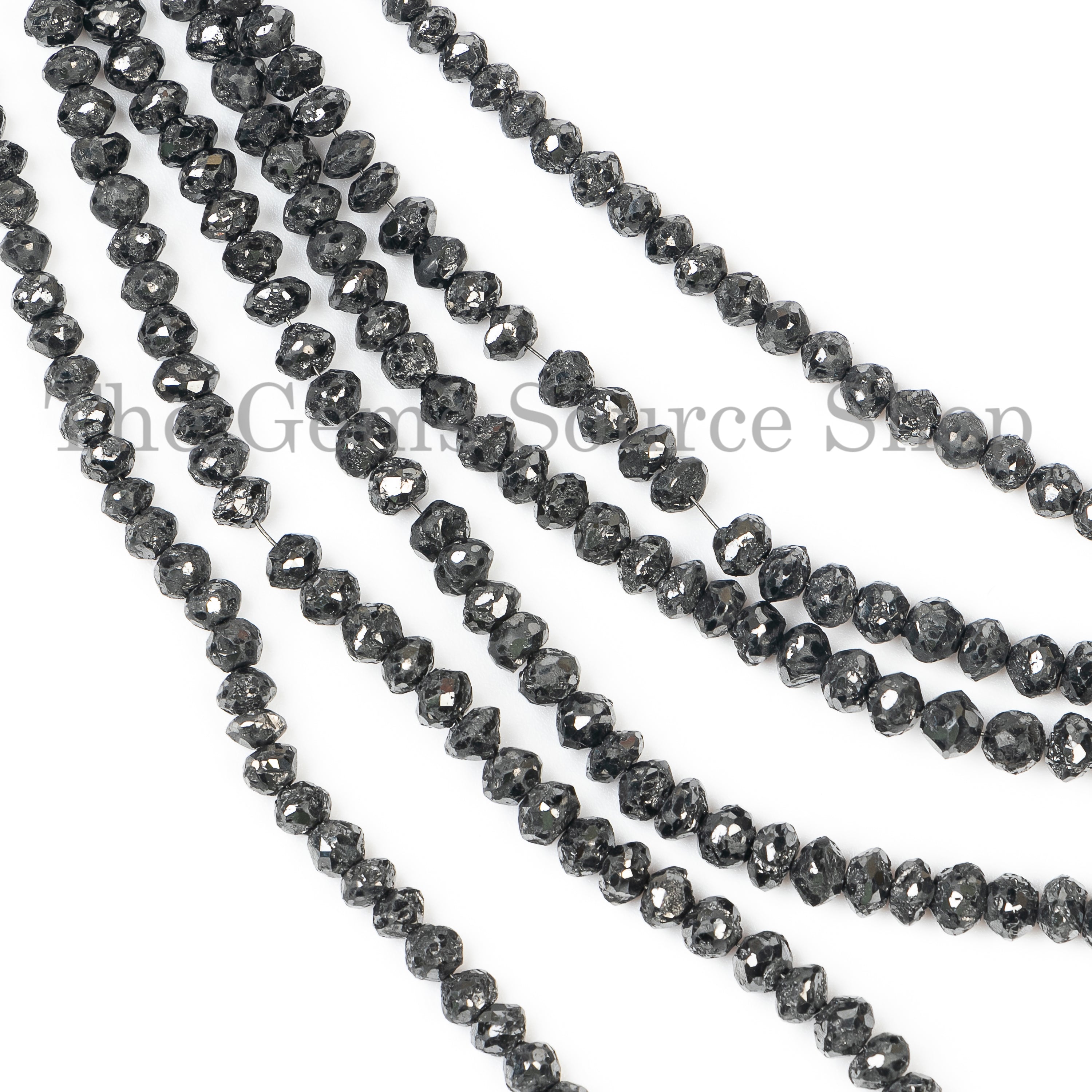 Black Diamond Beads, Diamond Beads, Faceted Rondelle Shape Beads