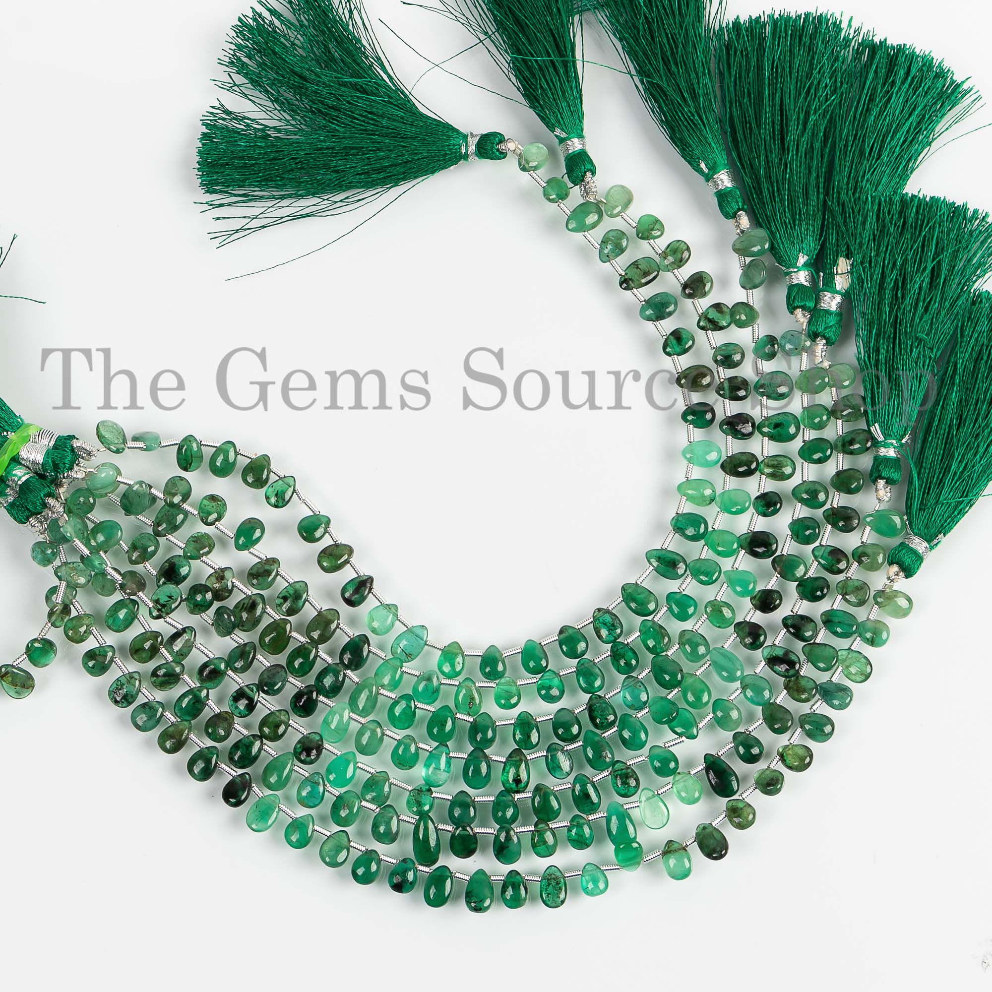 5.5x6-5x8mm Shaded Emerald Pear Beads, Smooth Natural Gemstone Beads, Pear Briolette, Beads For Jewelry, Emerald Gemstone